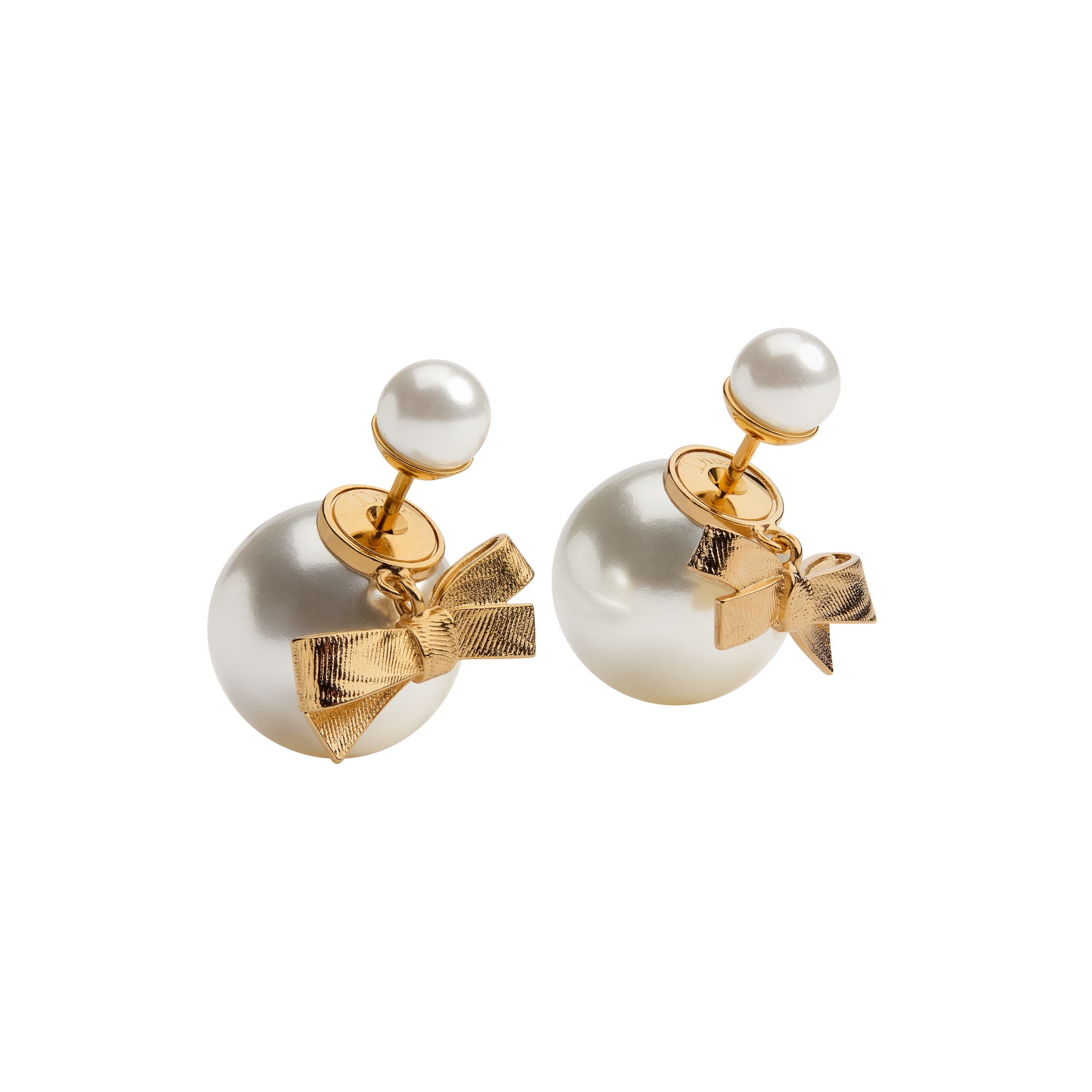 Dior Tribales Earrings Gold-Finish Metal and White Resin Pearls | DIOR