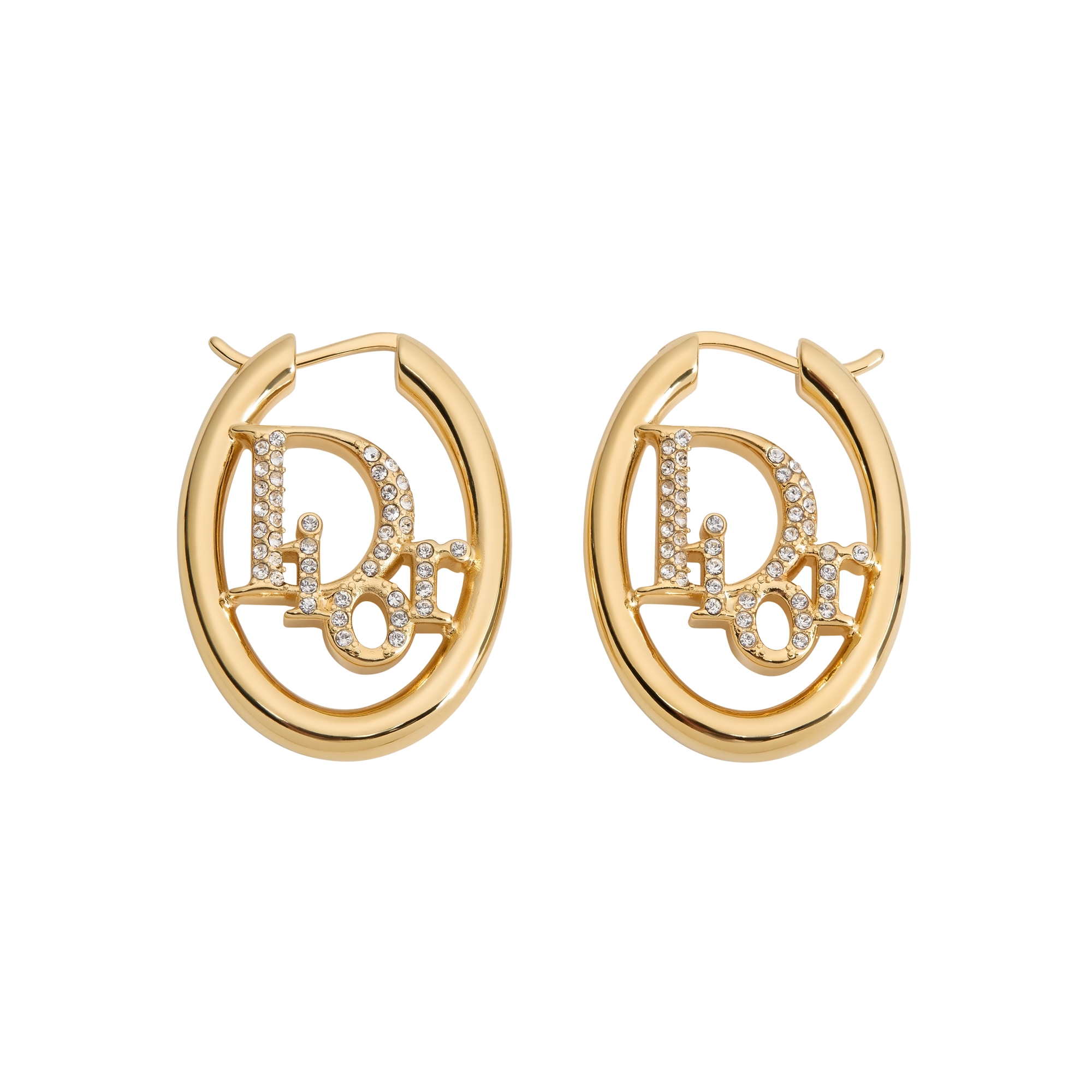 DIOR | Dior Oblique フープピアス メタル & クリスタル