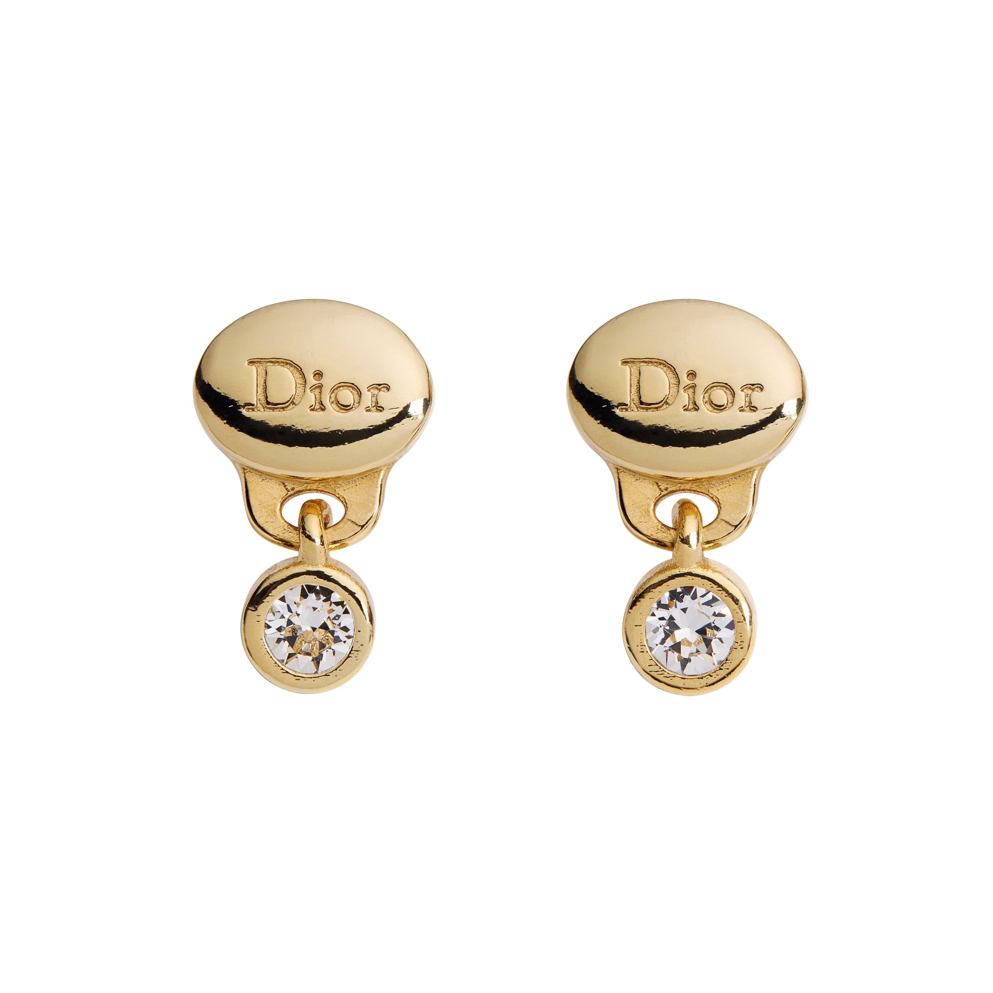 Dior Core Earrings Gold-Finish Metal and Crystals E01