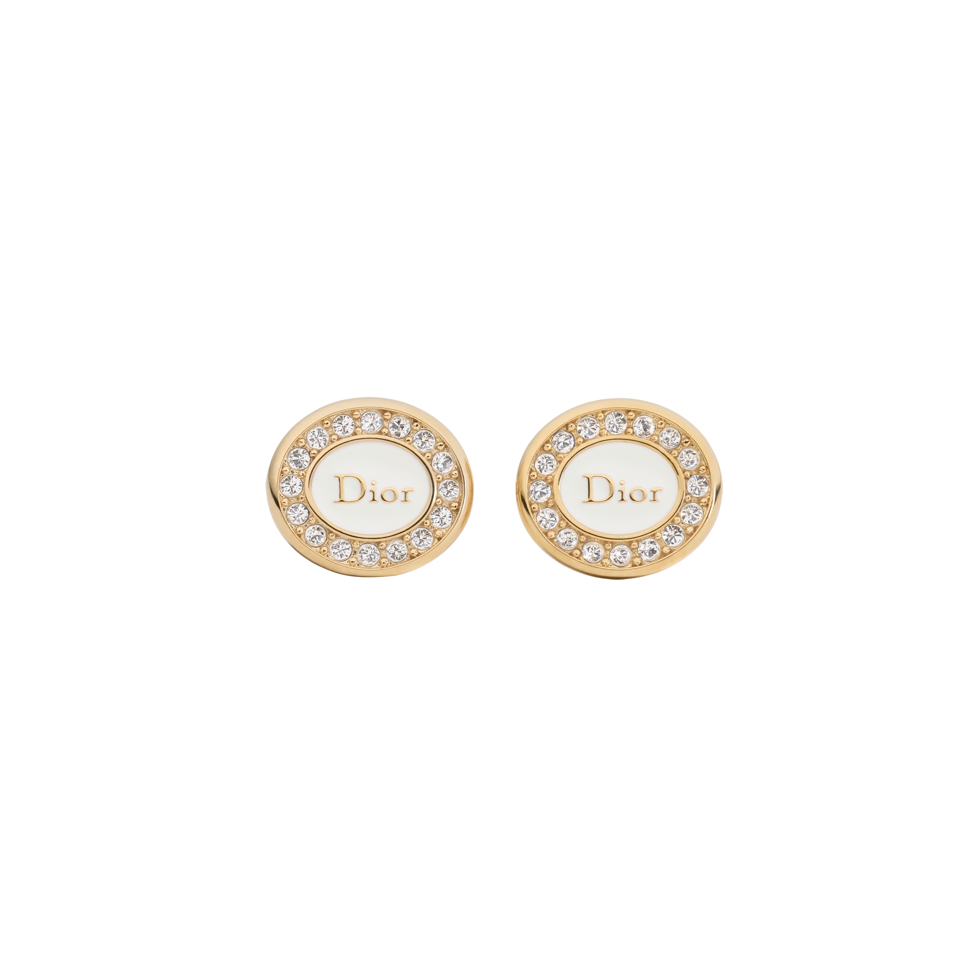  Metall mit Gold-Finish, Kristalle und Lack in Weiß