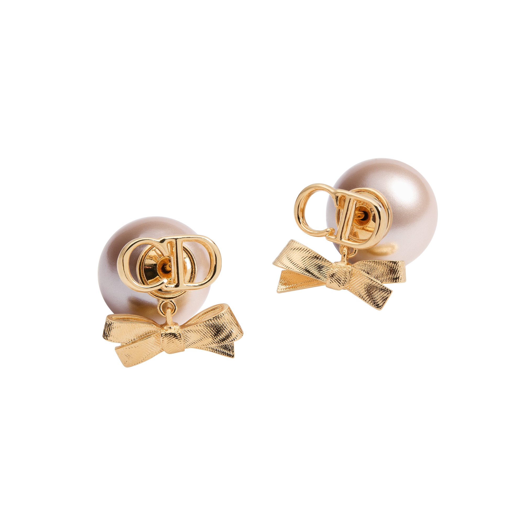 Dior Tribales Earrings Gold-Finish Metal and Iridescent Pink Resin