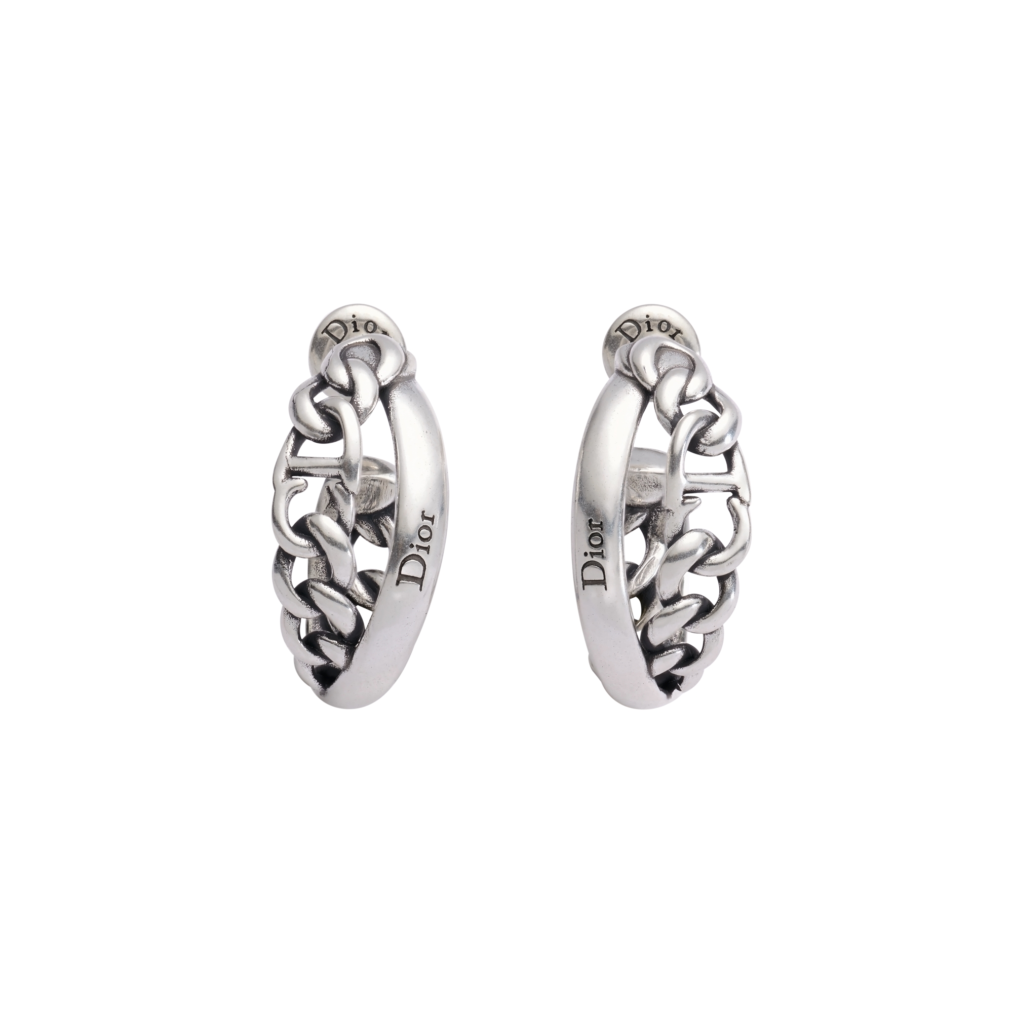 Dior Stack Earrings Antique-Finish Silver E01