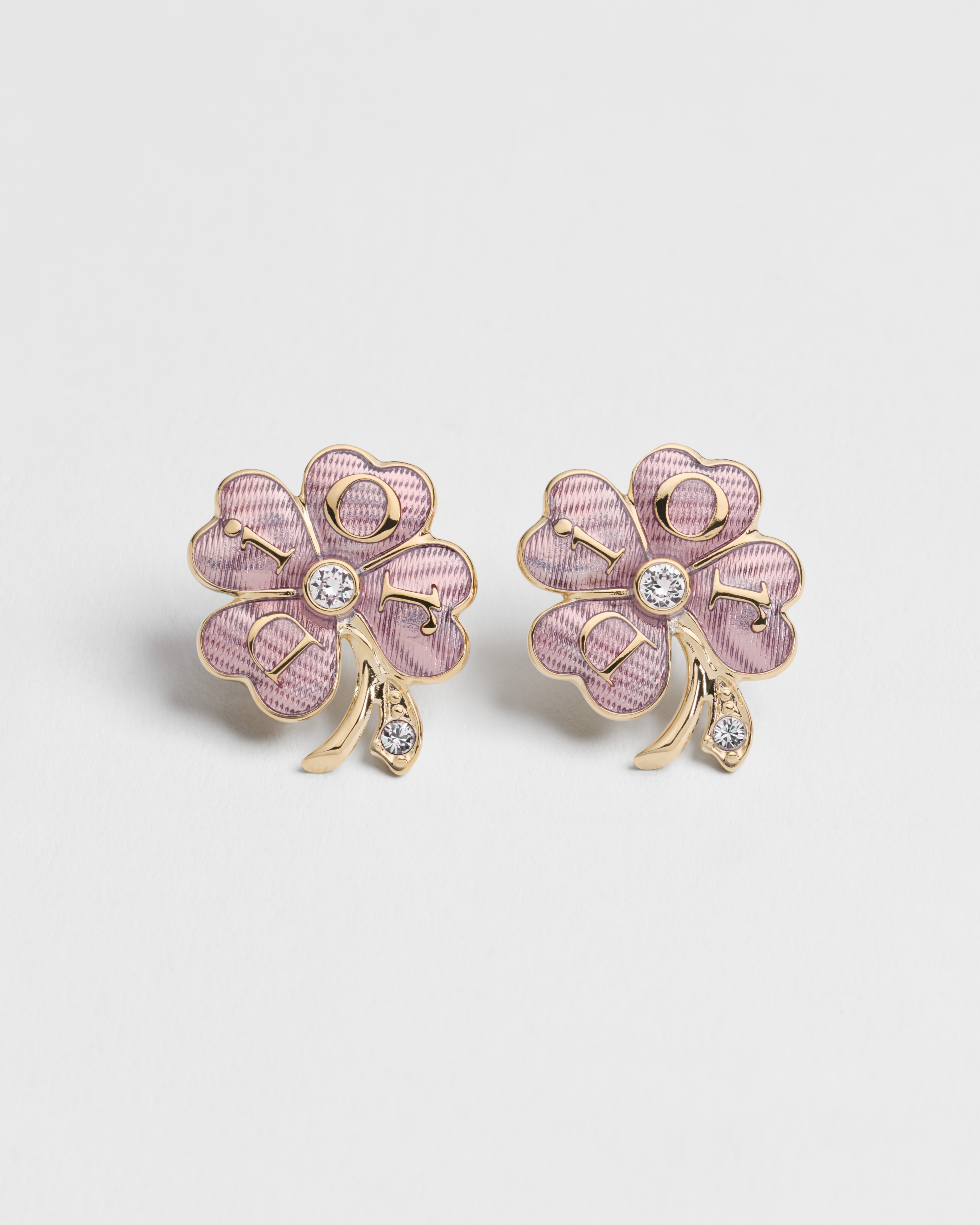 Dior Floral Clover Stud Earrings