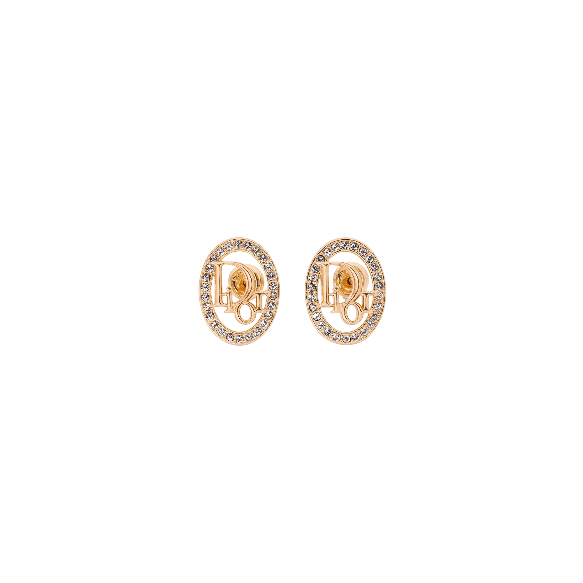 Dior Oblique Earrings Gold-Finish Metal and Crystals | DIOR US