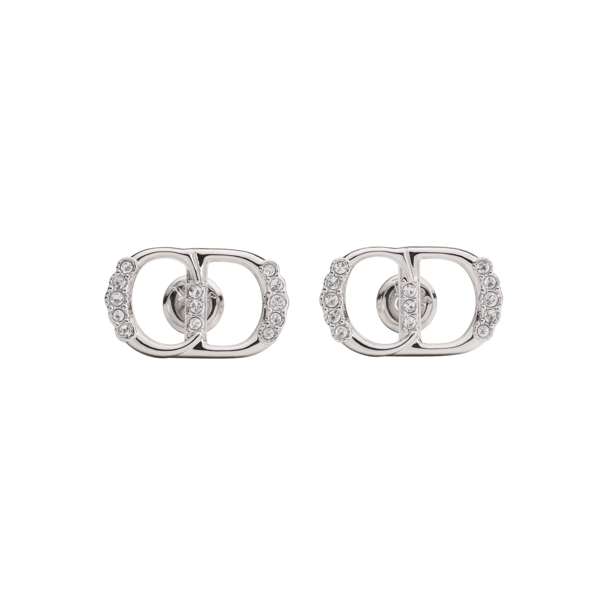 CD Parure Stud Earrings Silver-Finish Metal and Crystals | DIOR