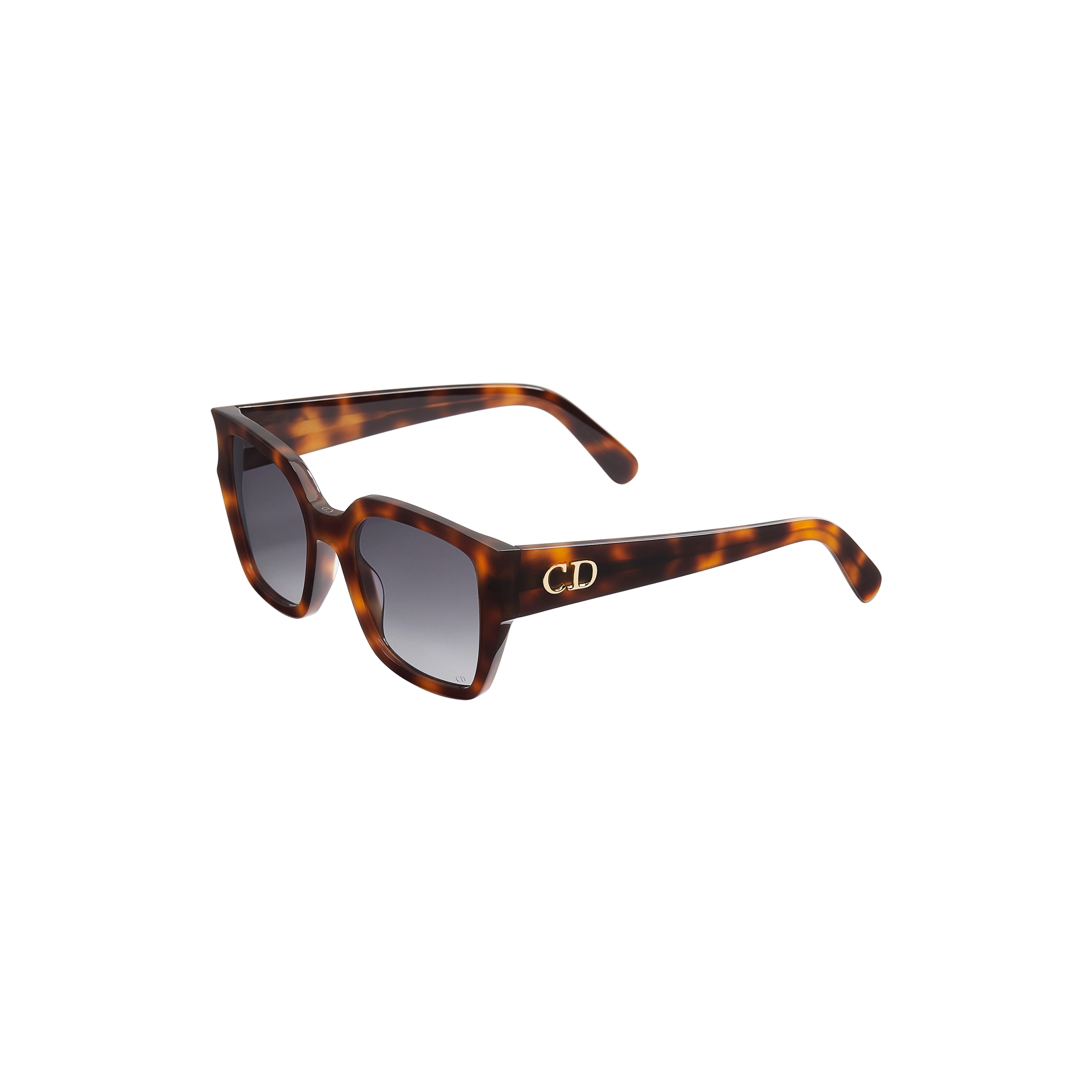  Gafas de sol cuadradas con efecto carey marrón
