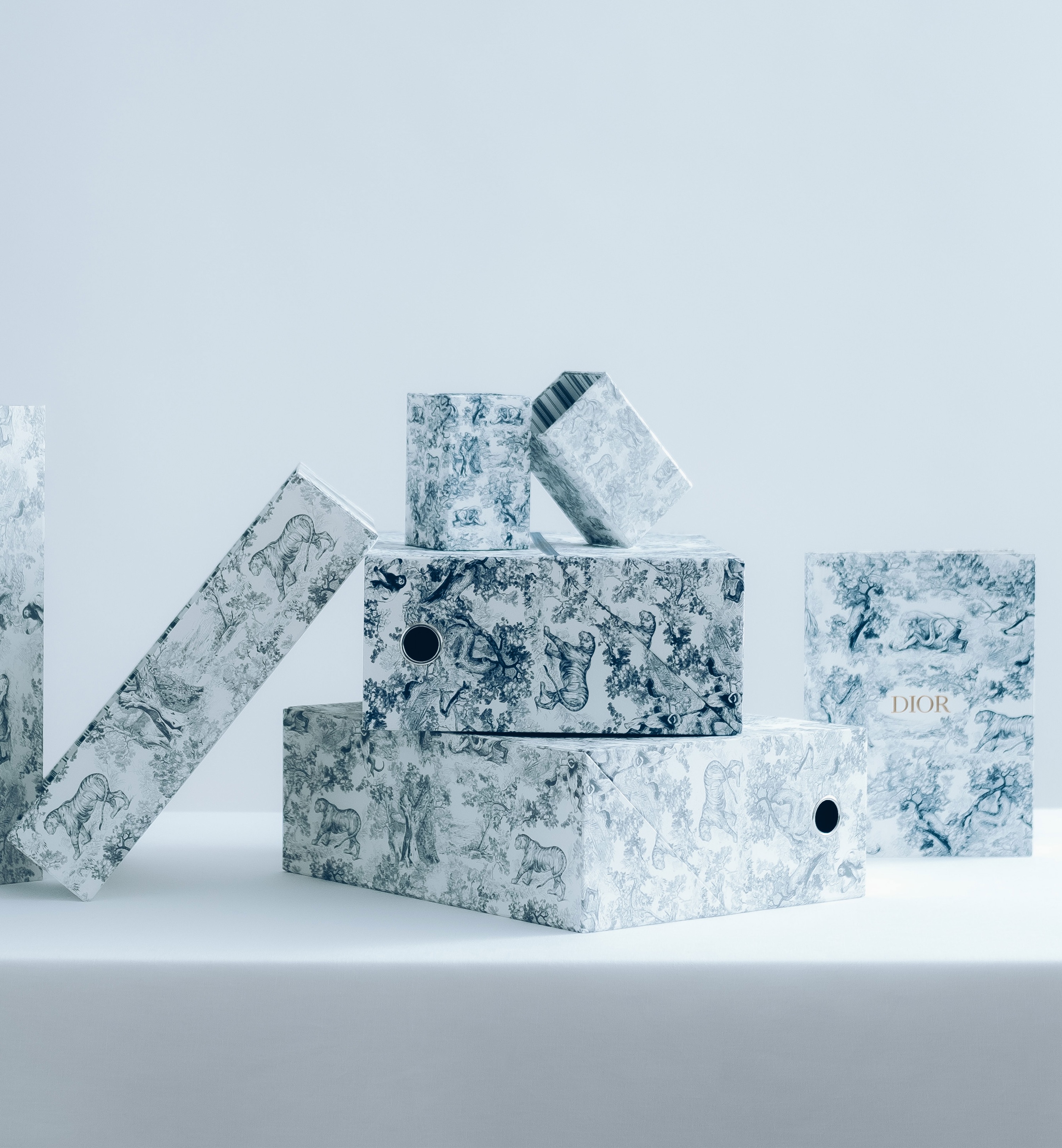 Large Notebook Blue Toile de Jouy E13