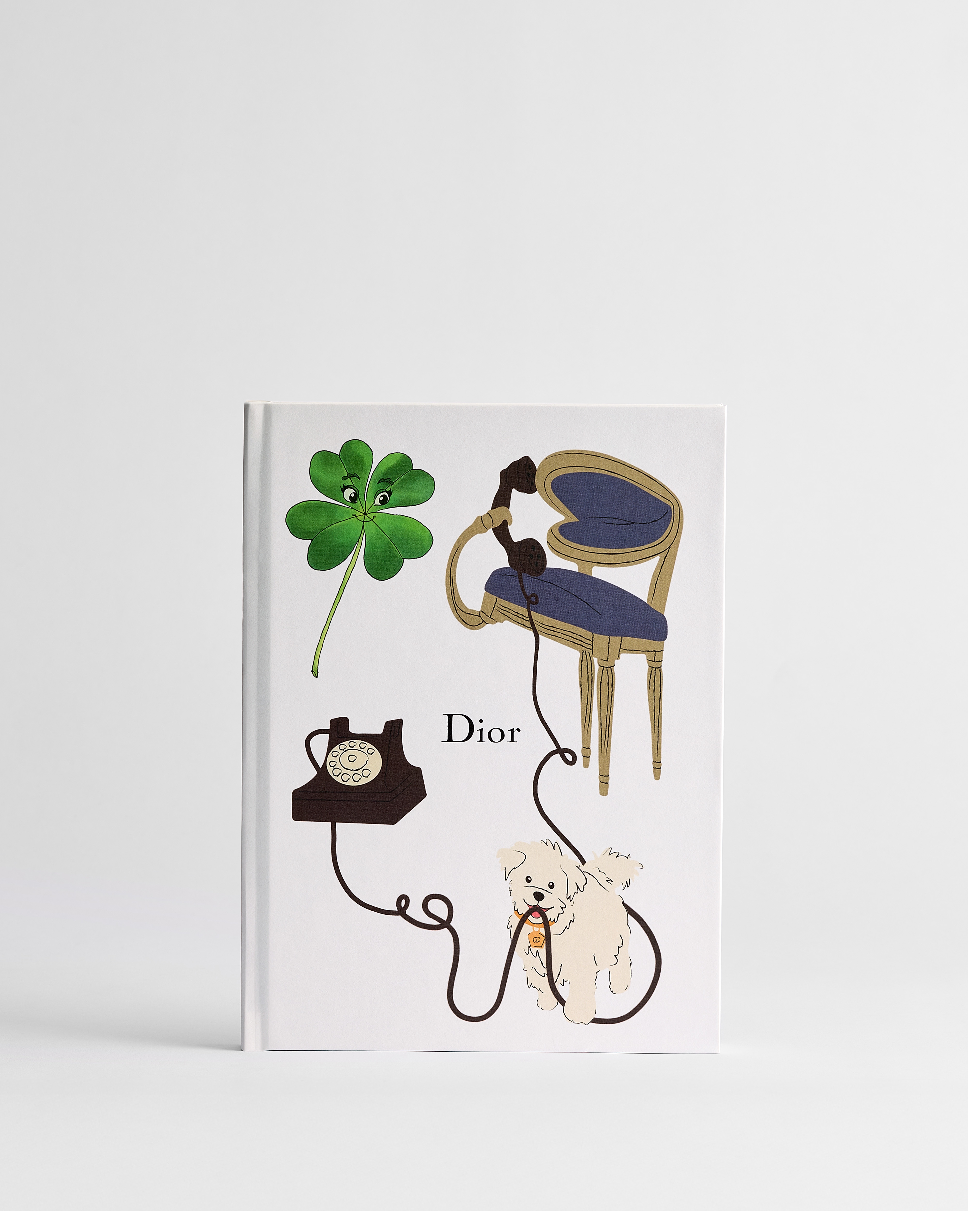 Notebook White Cover with Multicolor Dior Bobby Motif E01