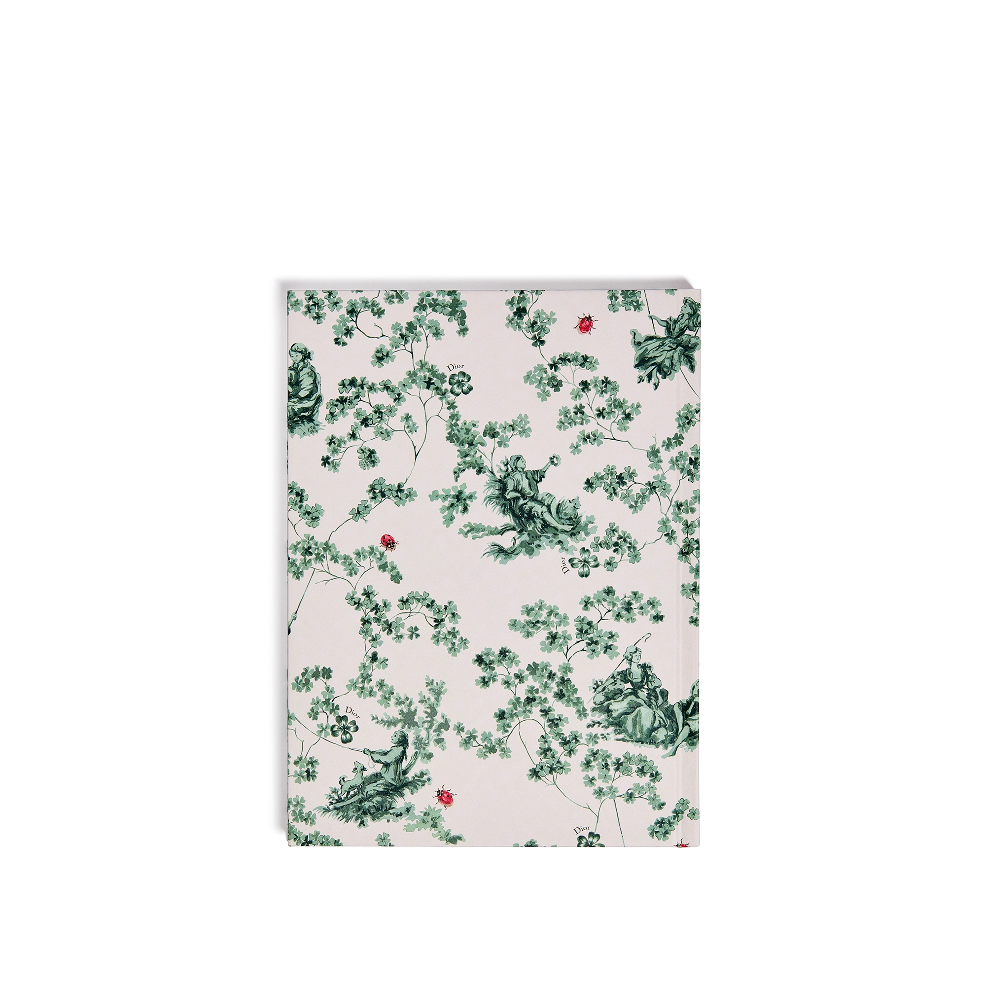 Notebook Ecru Cover with Green Toile de Jouy Clover Motif E08