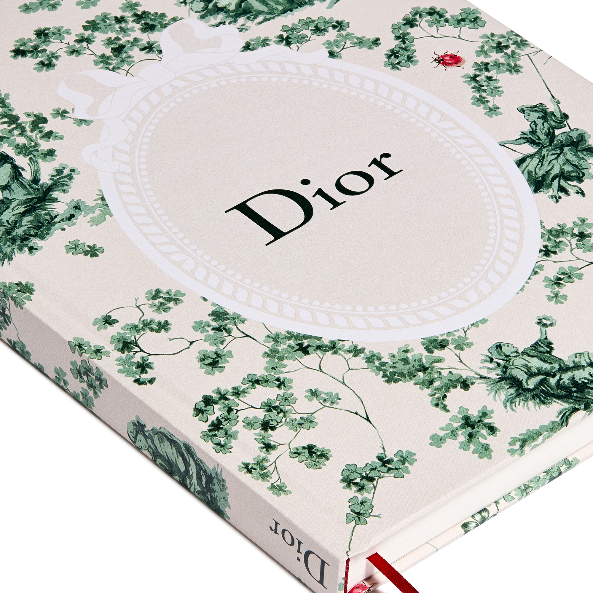 Notebook Ecru Cover with Green Toile de Jouy Clover Motif E09