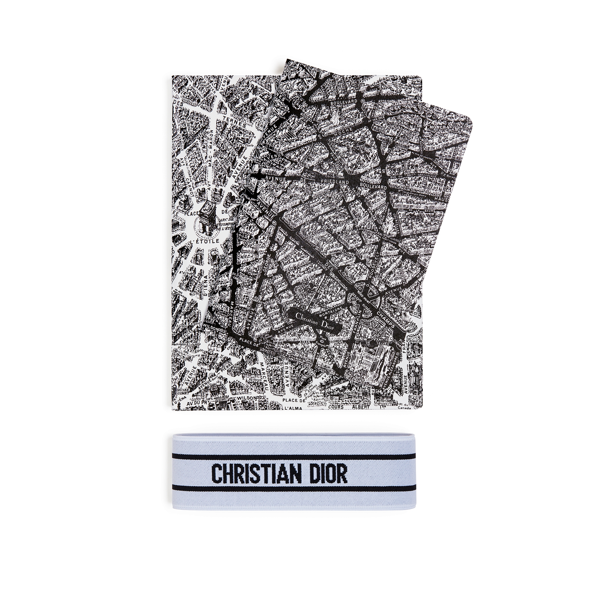 Set di 2 quaderni Motivo Plan de Paris bianco e nero E11