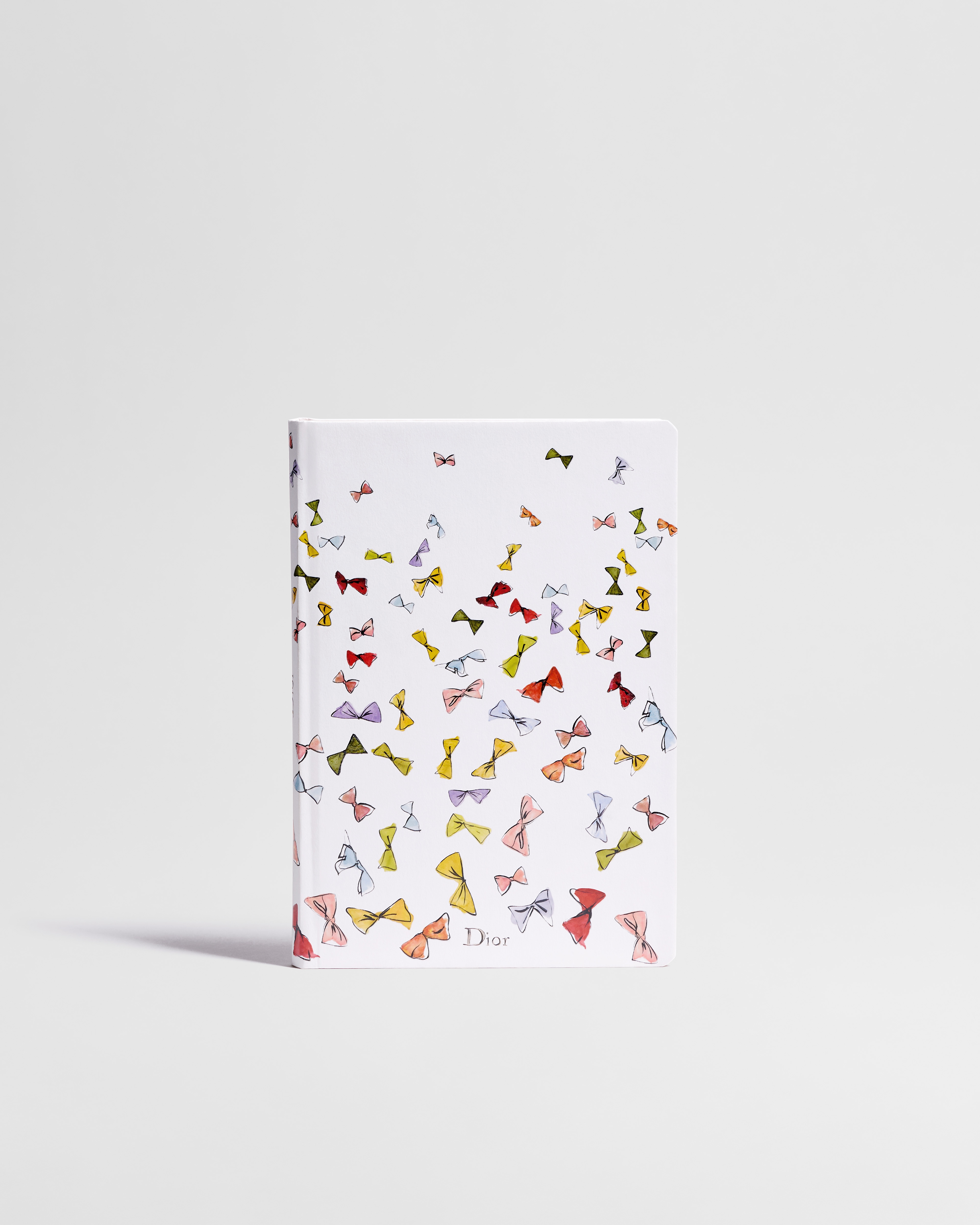 Notebook White Cover with Multicolor Dior Bows Motif E01