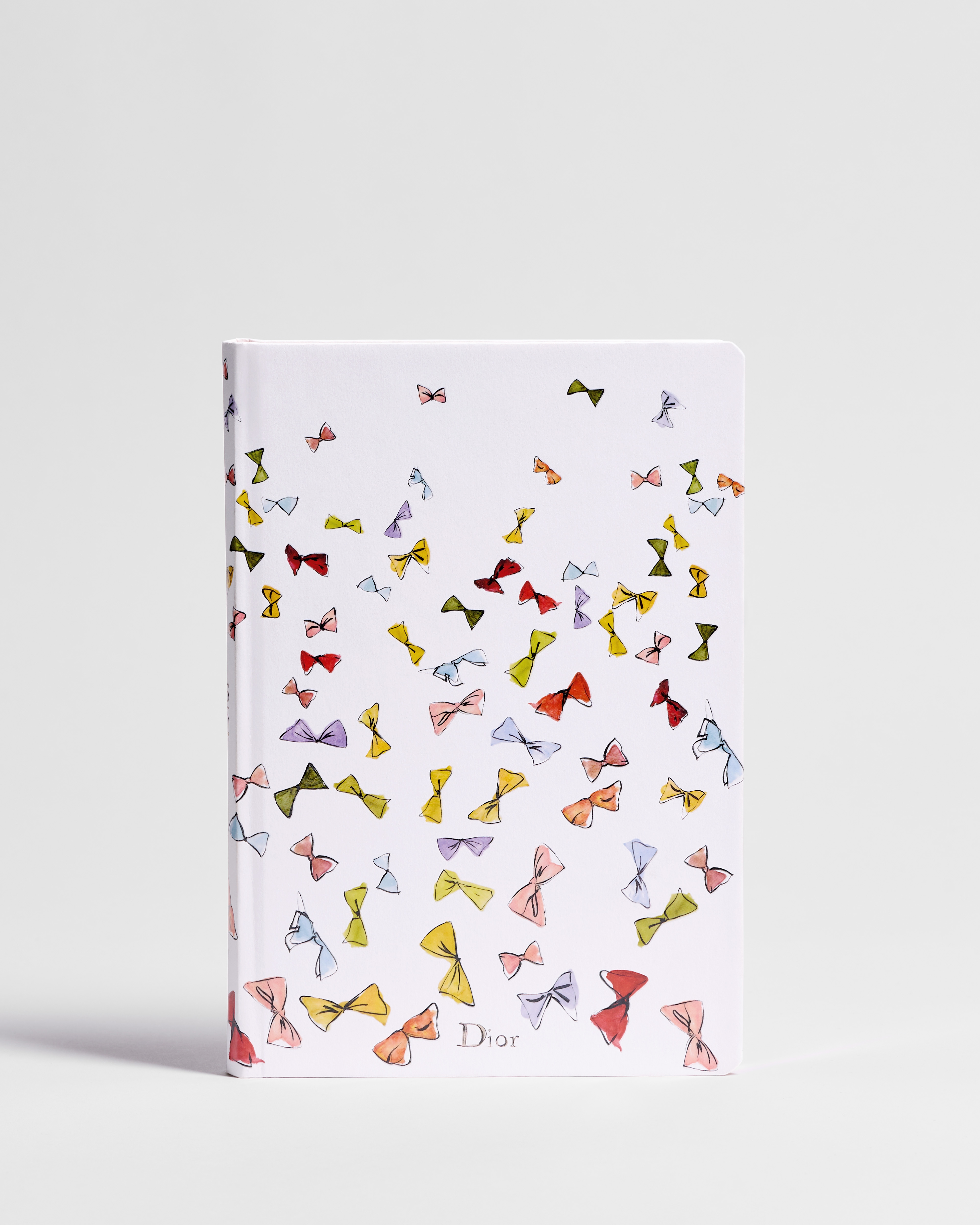 Notebook White Cover with Multicolor Dior Bows Motif E01