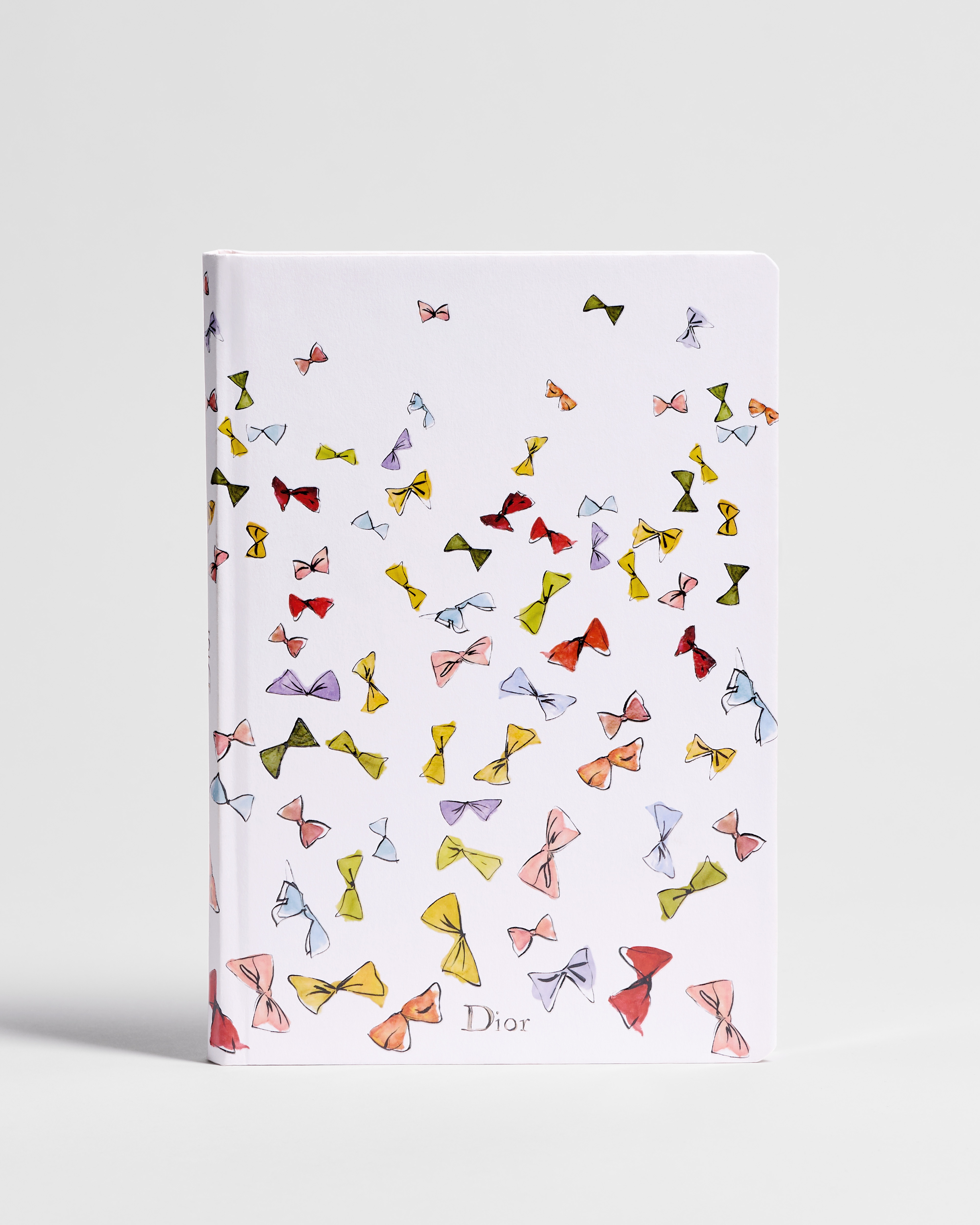 Notebook White Cover with Multicolor Dior Bows Motif E01