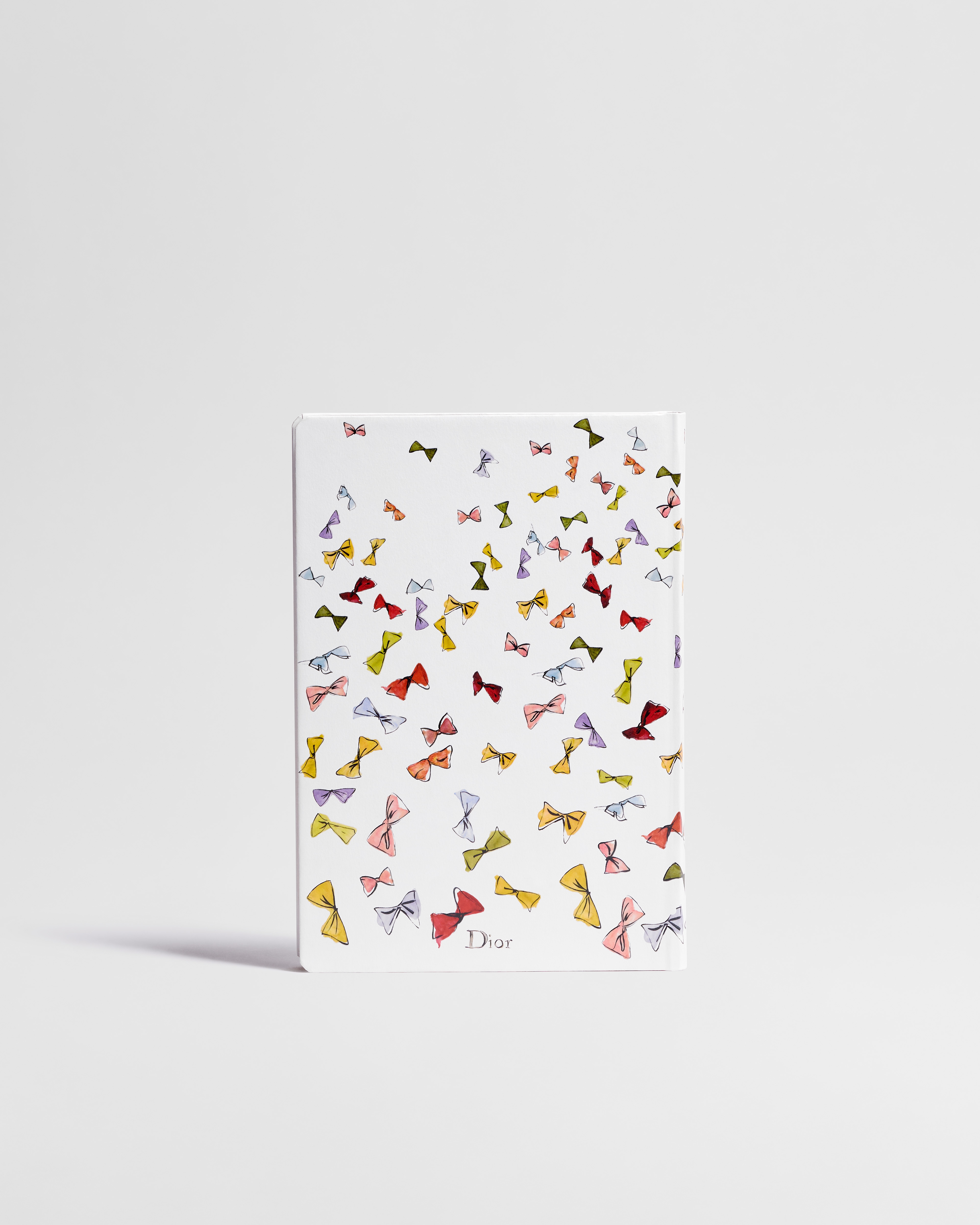 Notebook White Cover with Multicolor Dior Bows Motif E08