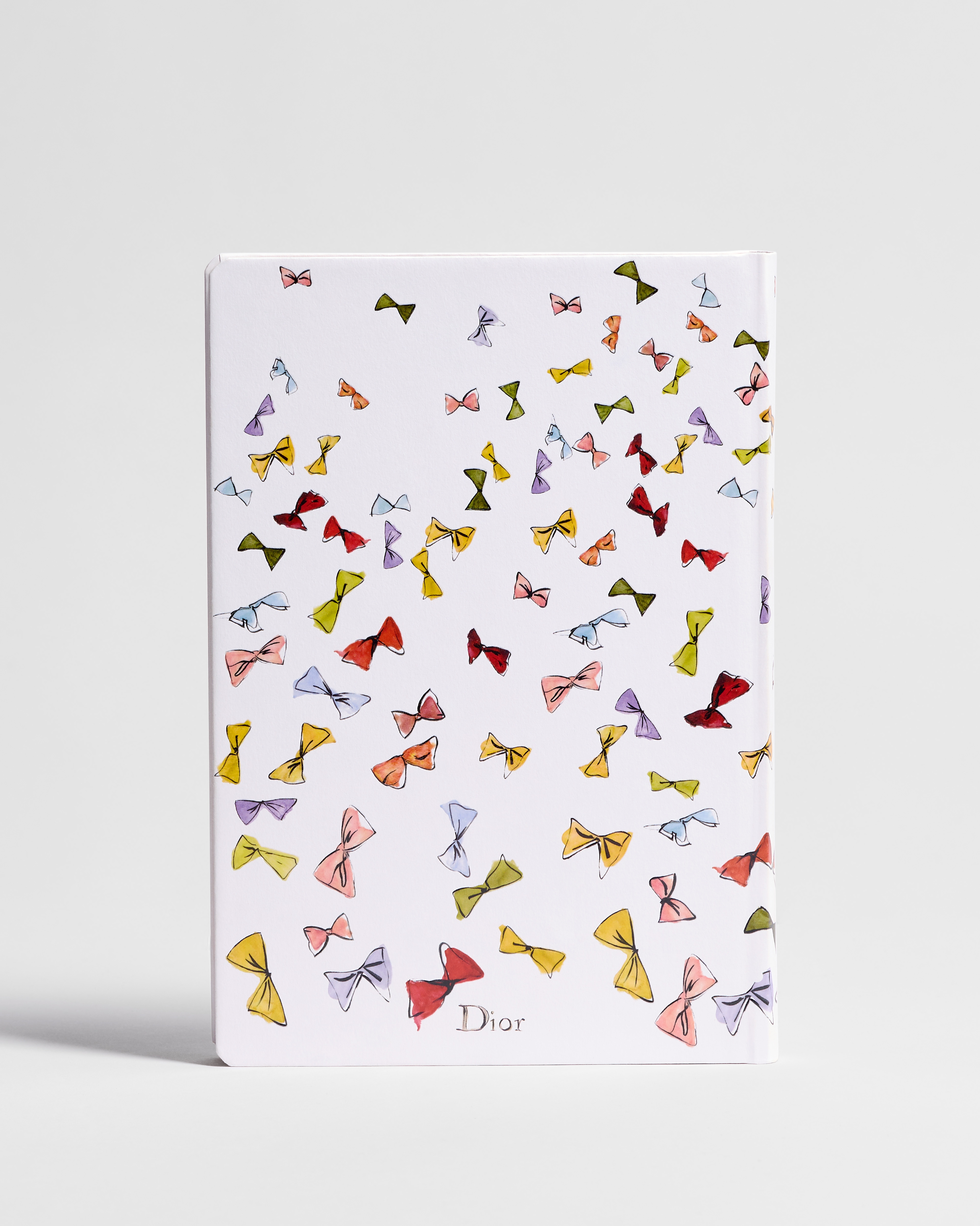 Notebook White Cover with Multicolor Dior Bows Motif E08