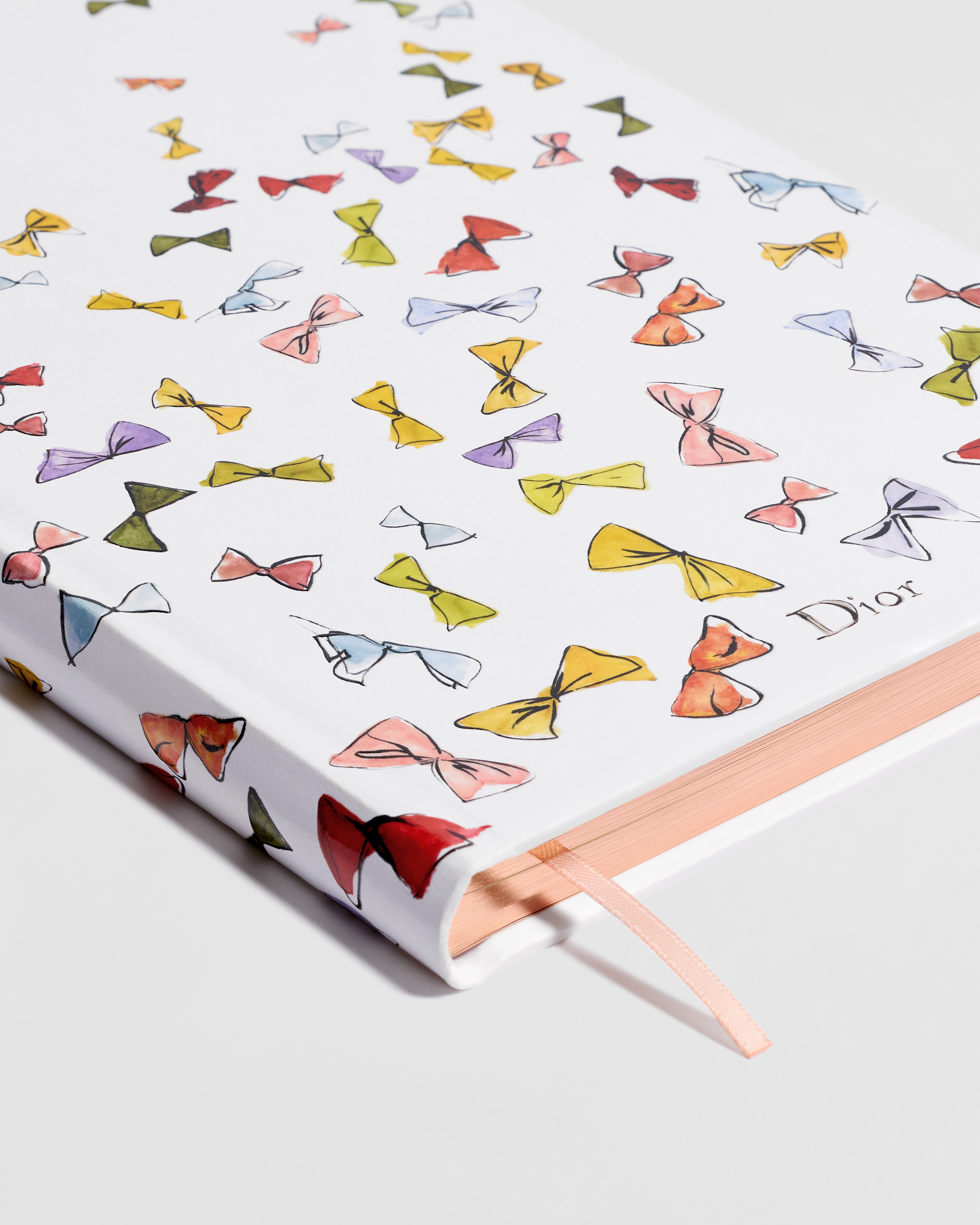 Notebook White Cover with Multicolor Dior Bows Motif E10