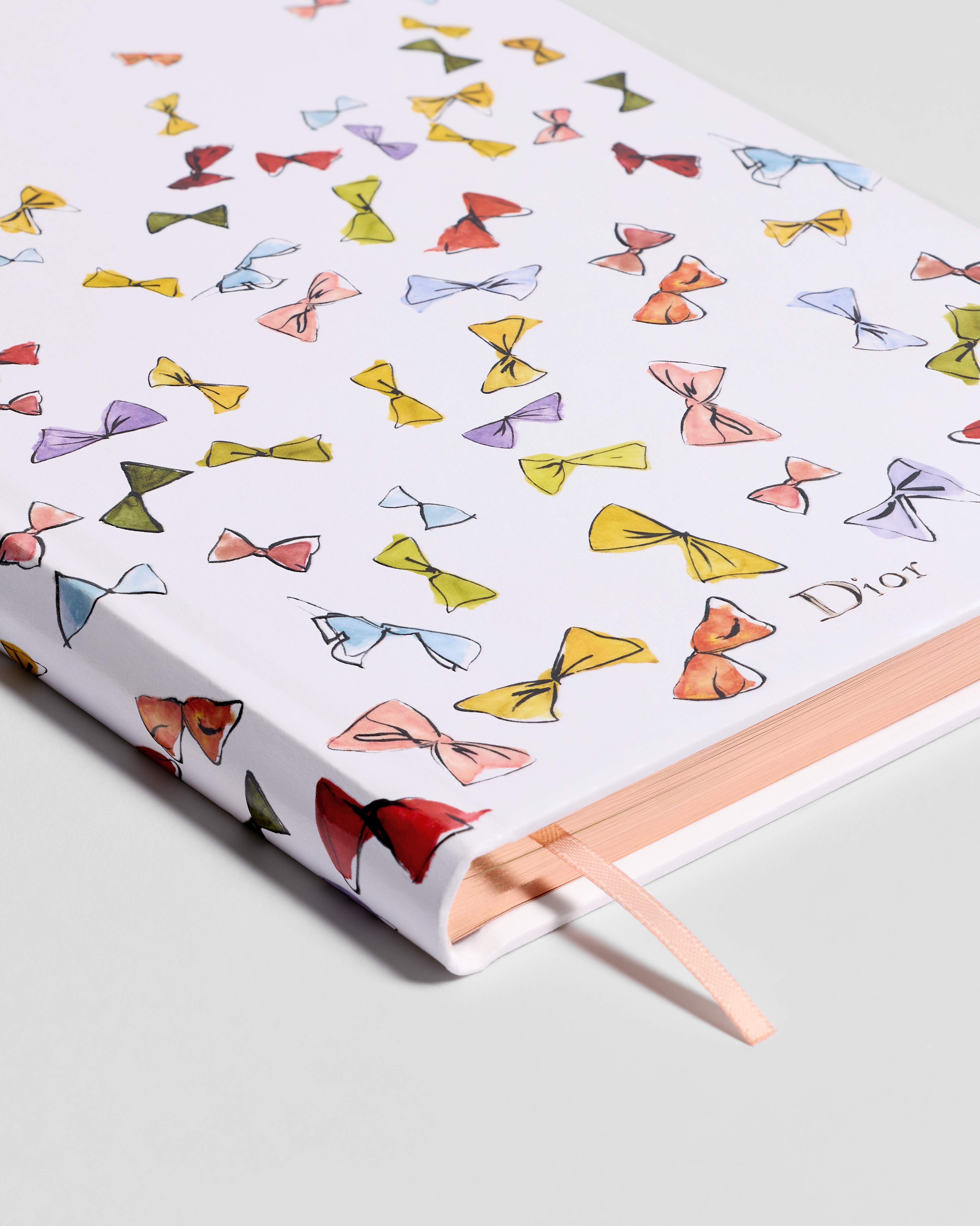 Notebook White Cover with Multicolor Dior Bows Motif E10