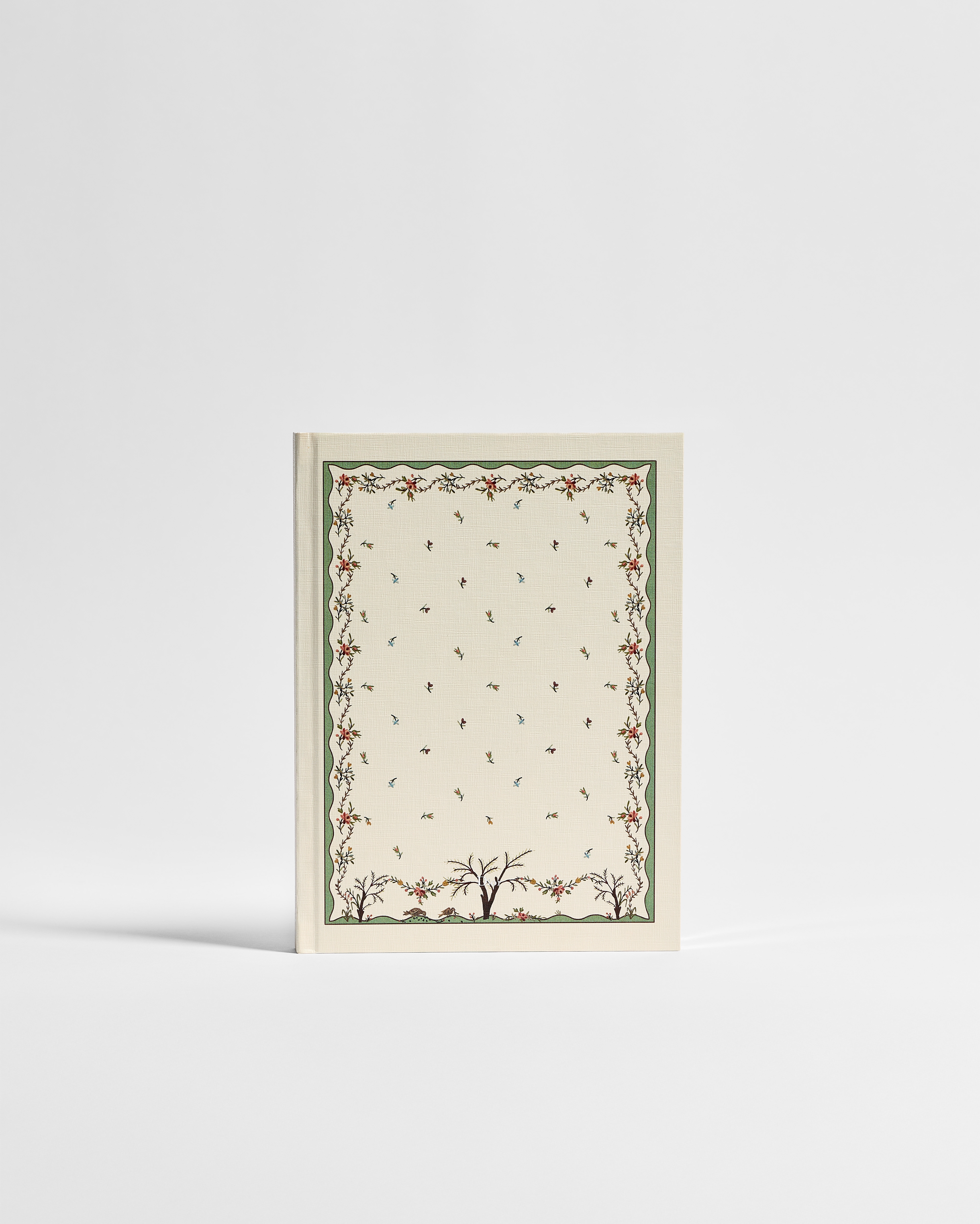 Notizbuch Einband in Ecru mit Revolution Flowers Motiv in mehreren Farben E01