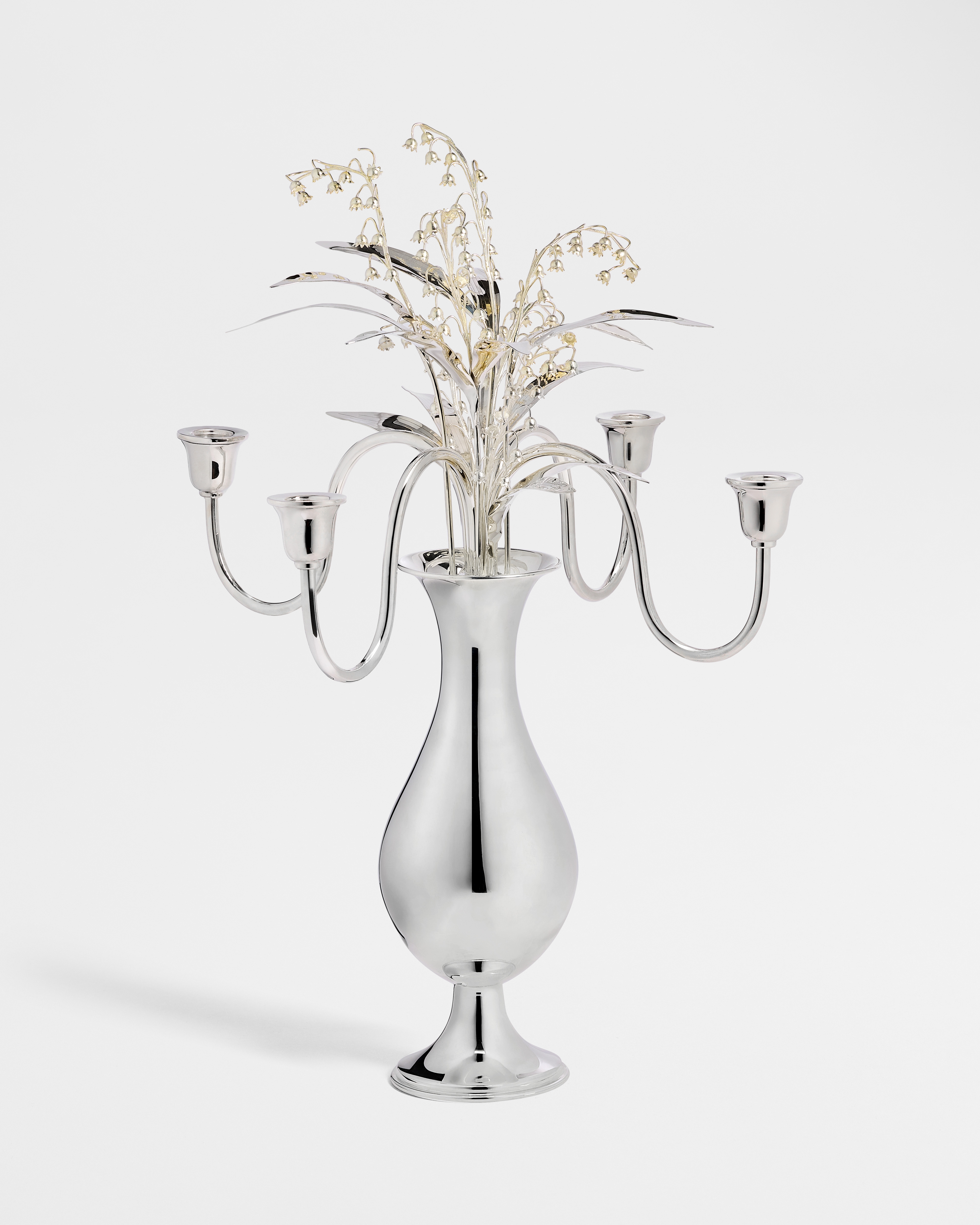 Candelabra Vase Silver-Finish Brass and Silver, Sam Baron for Dior E01