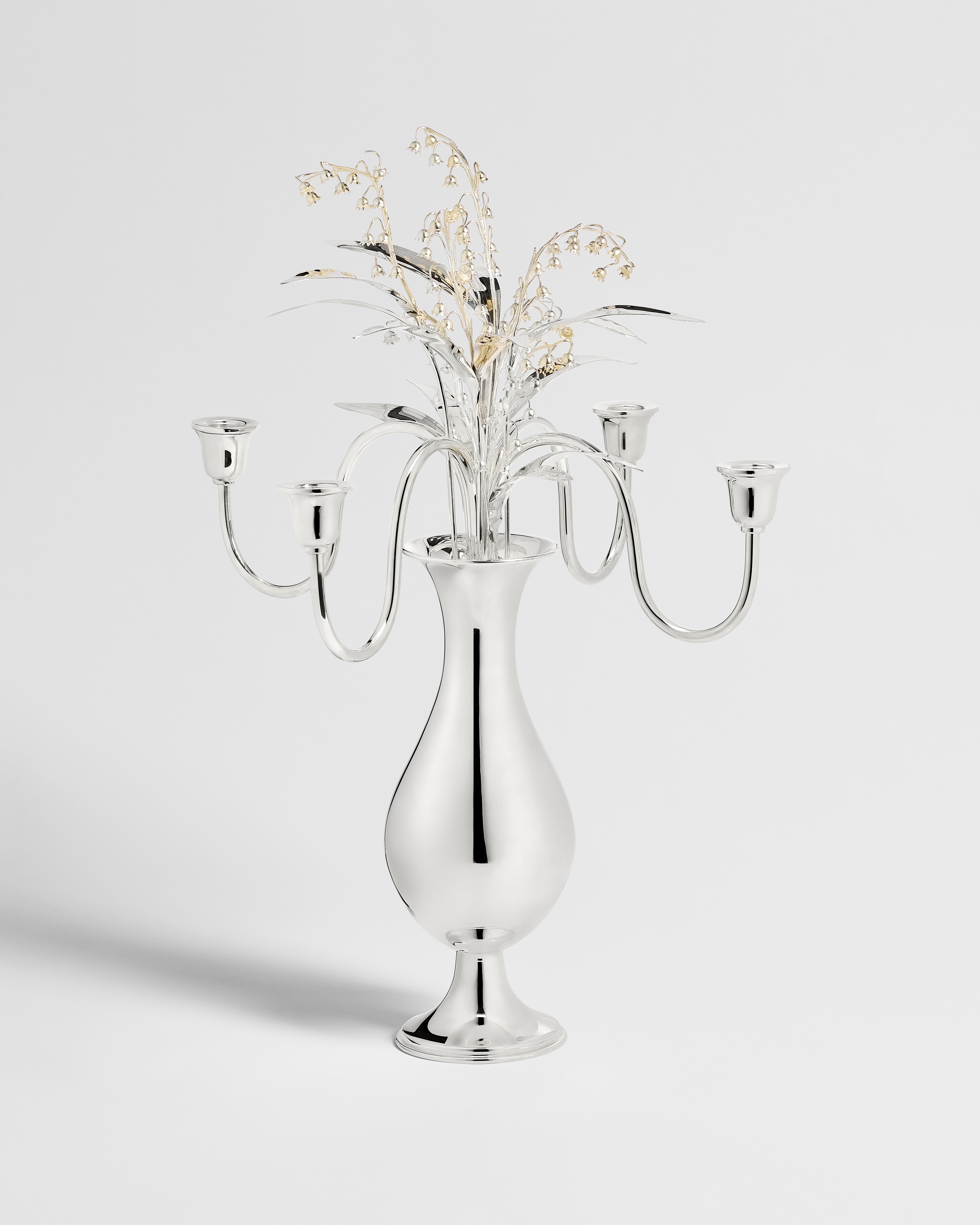 Jarrón candelabro Latón plateado y plata, Sam Baron para Dior E01