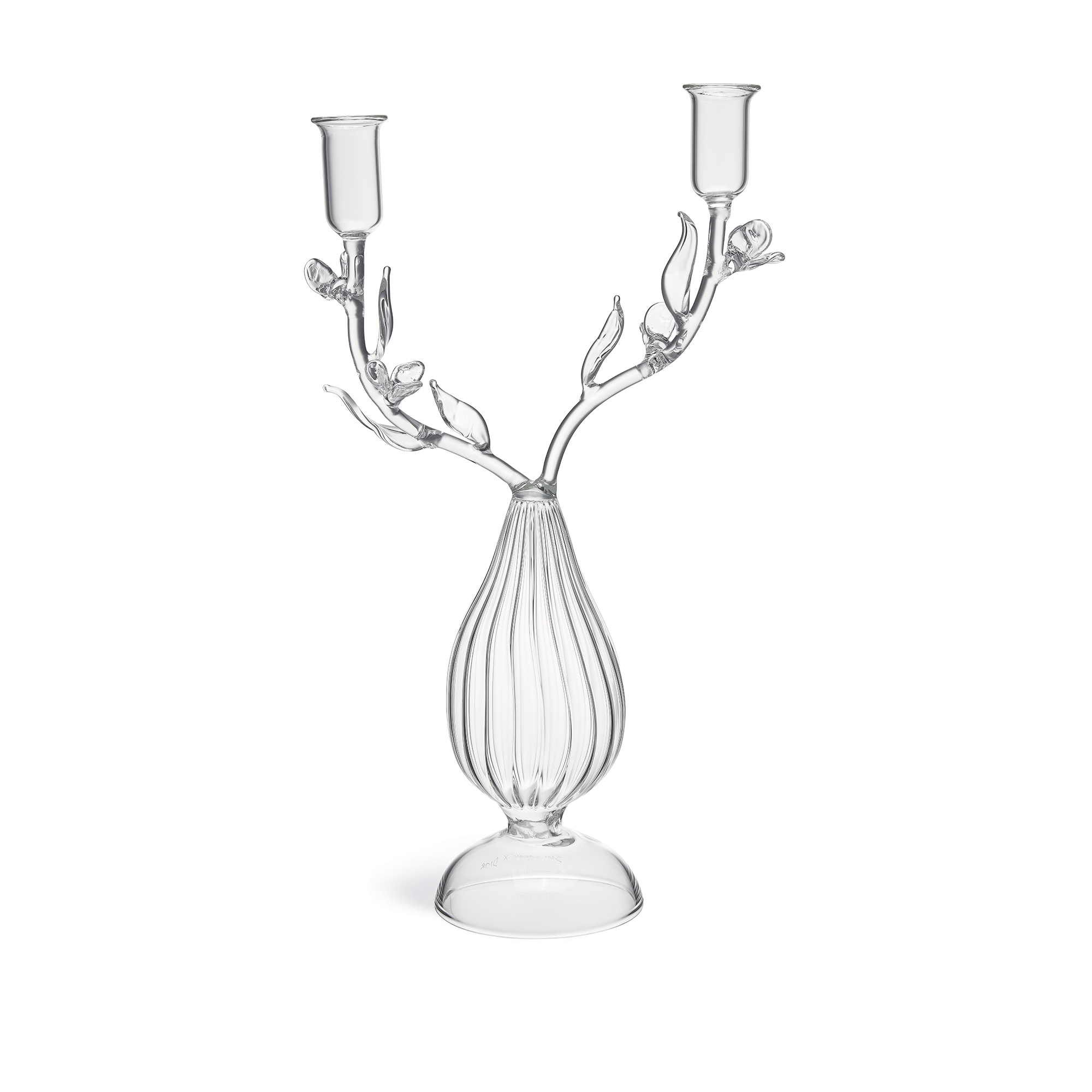 兩臂燭台 Sam Baron 與 Dior Maison 聯名設計，透明手工吹製玻璃 E01