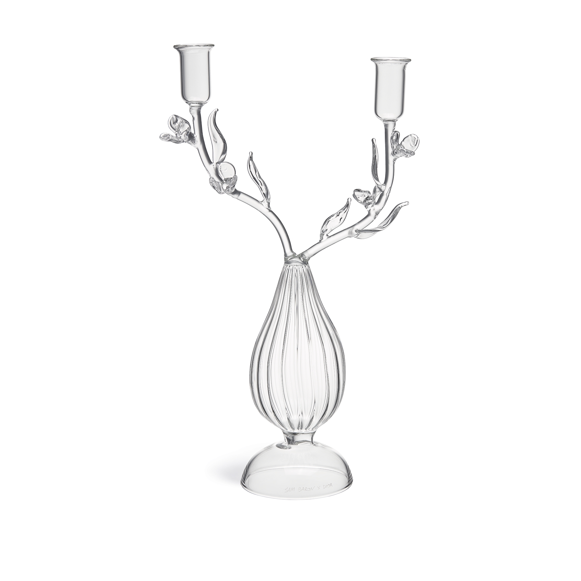 兩臂燭台 Sam Baron 與 Dior Maison 聯名設計，透明手工吹製玻璃 E08