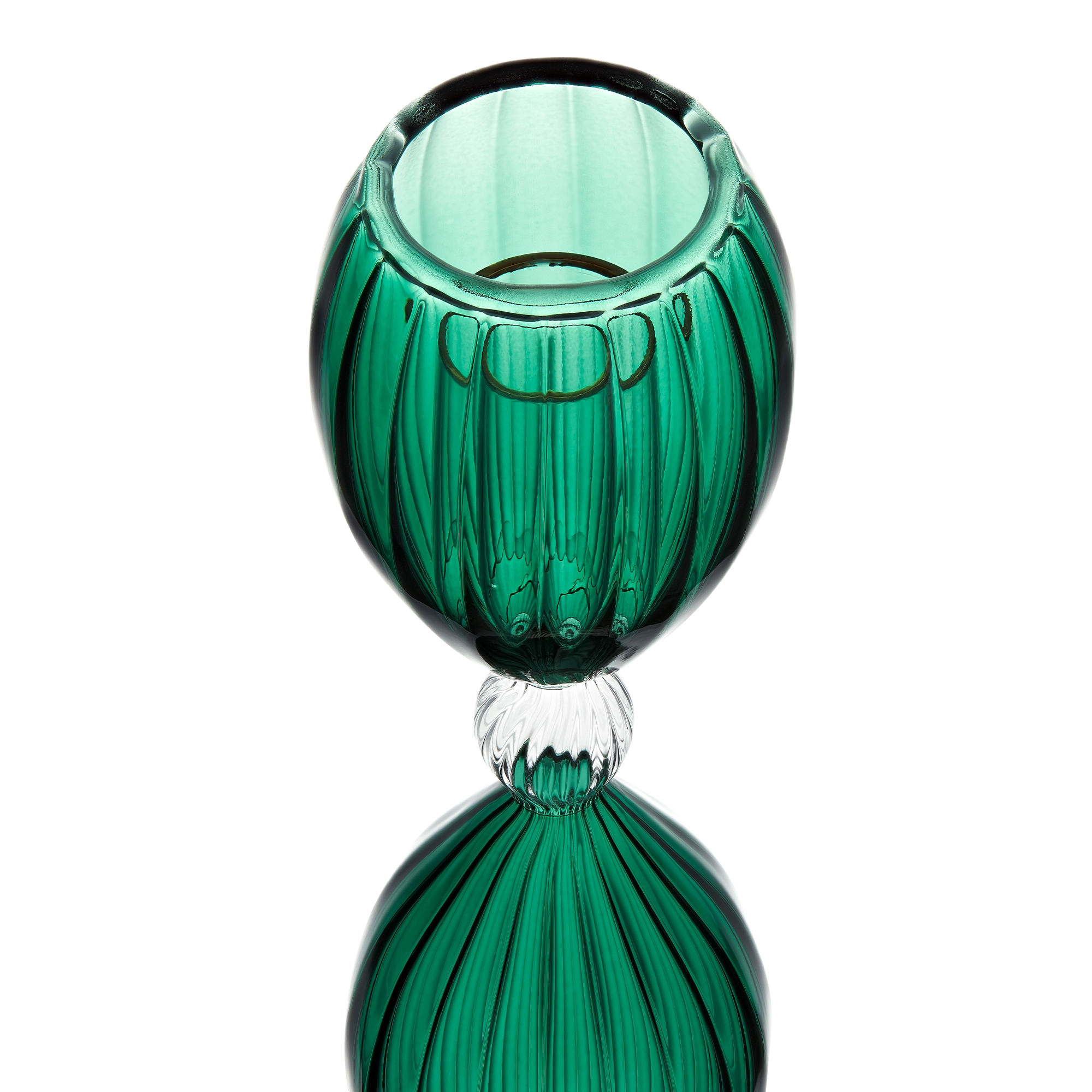 Salento-kandelaar Groen geblazen glas E09