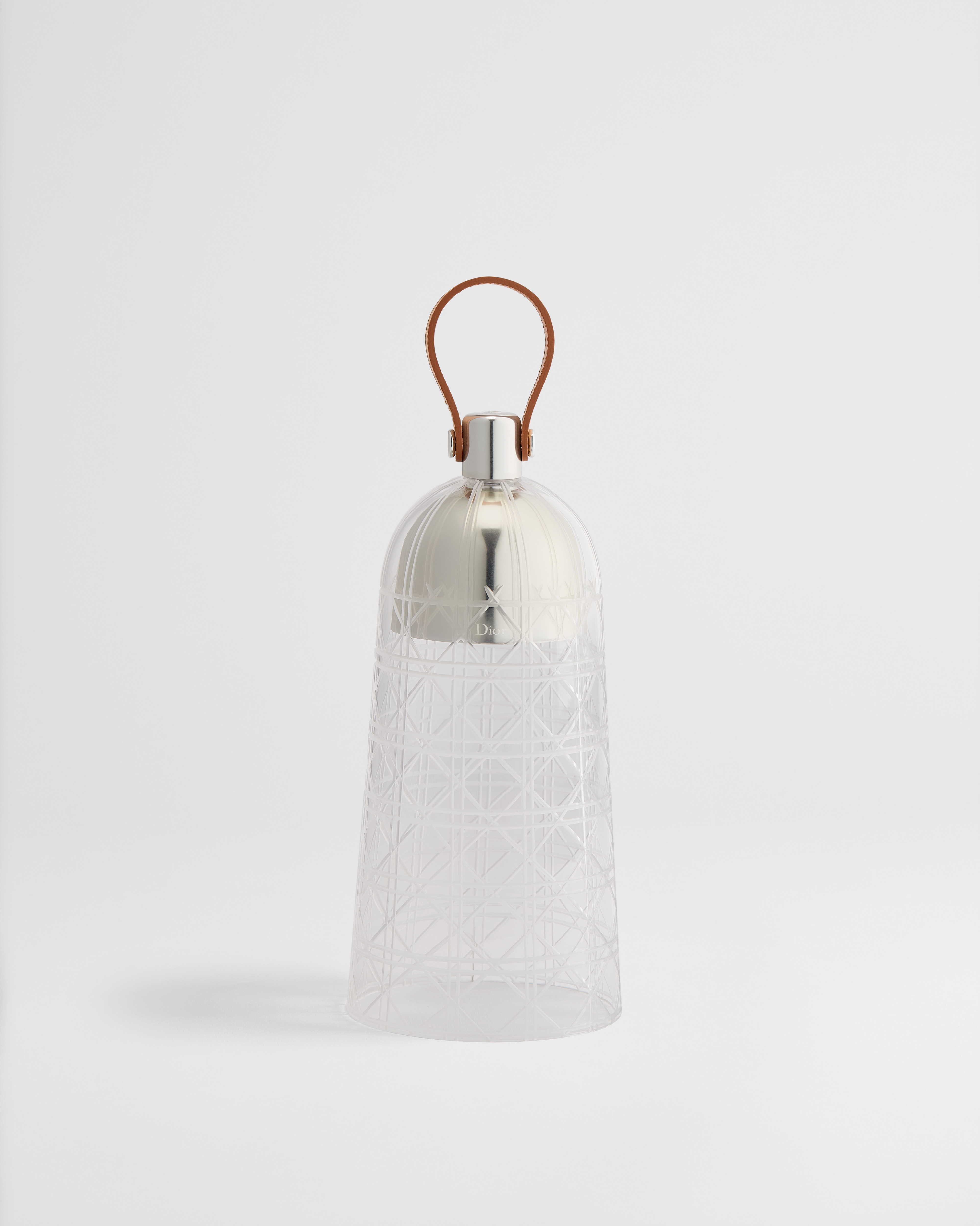 Corolle Lady Dior Portable Lantern Transparent Hand-Blown Murano Glass and Camel Calfskin E01