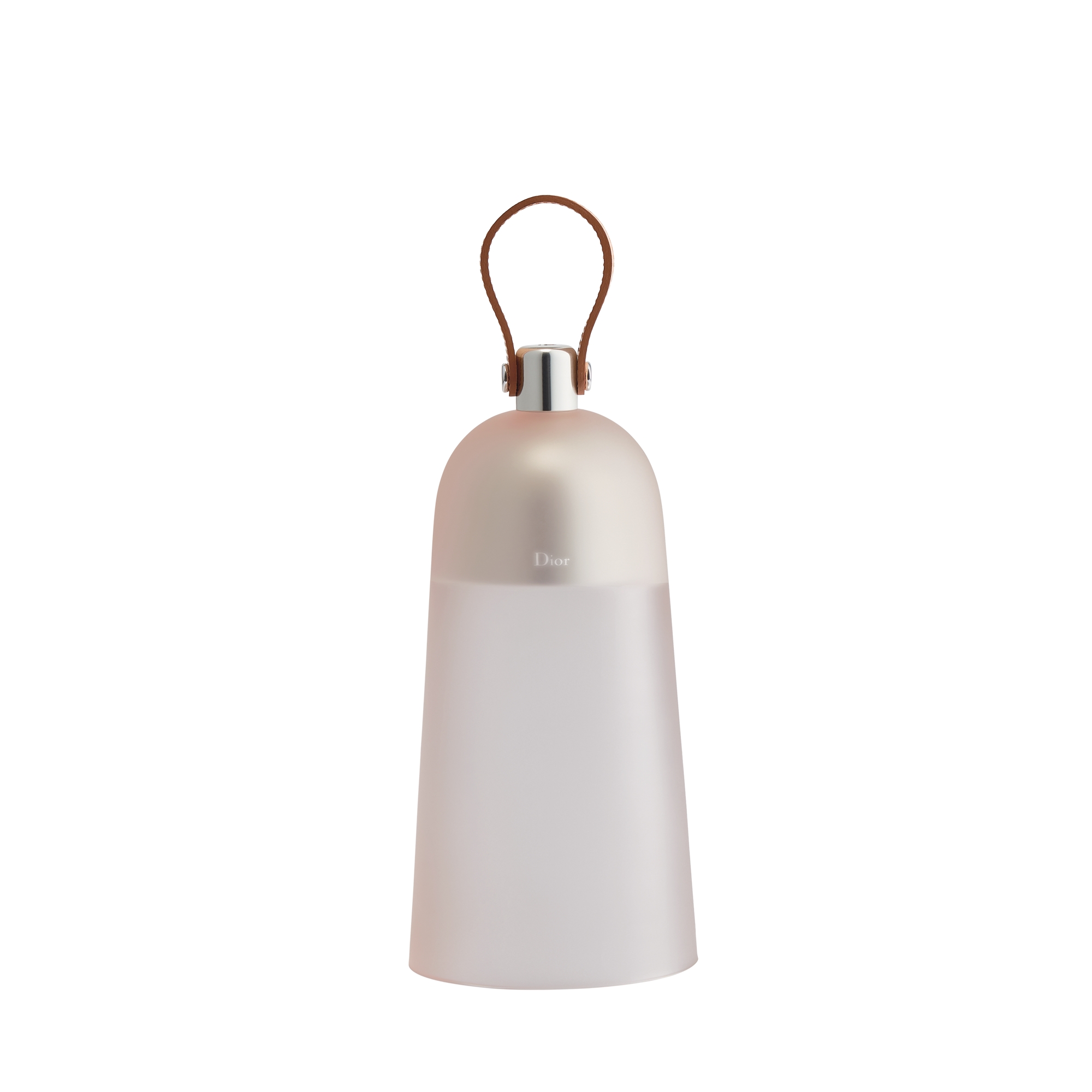  Transparent Pink Hand-Blown Murano Glass and Camel Calfskin