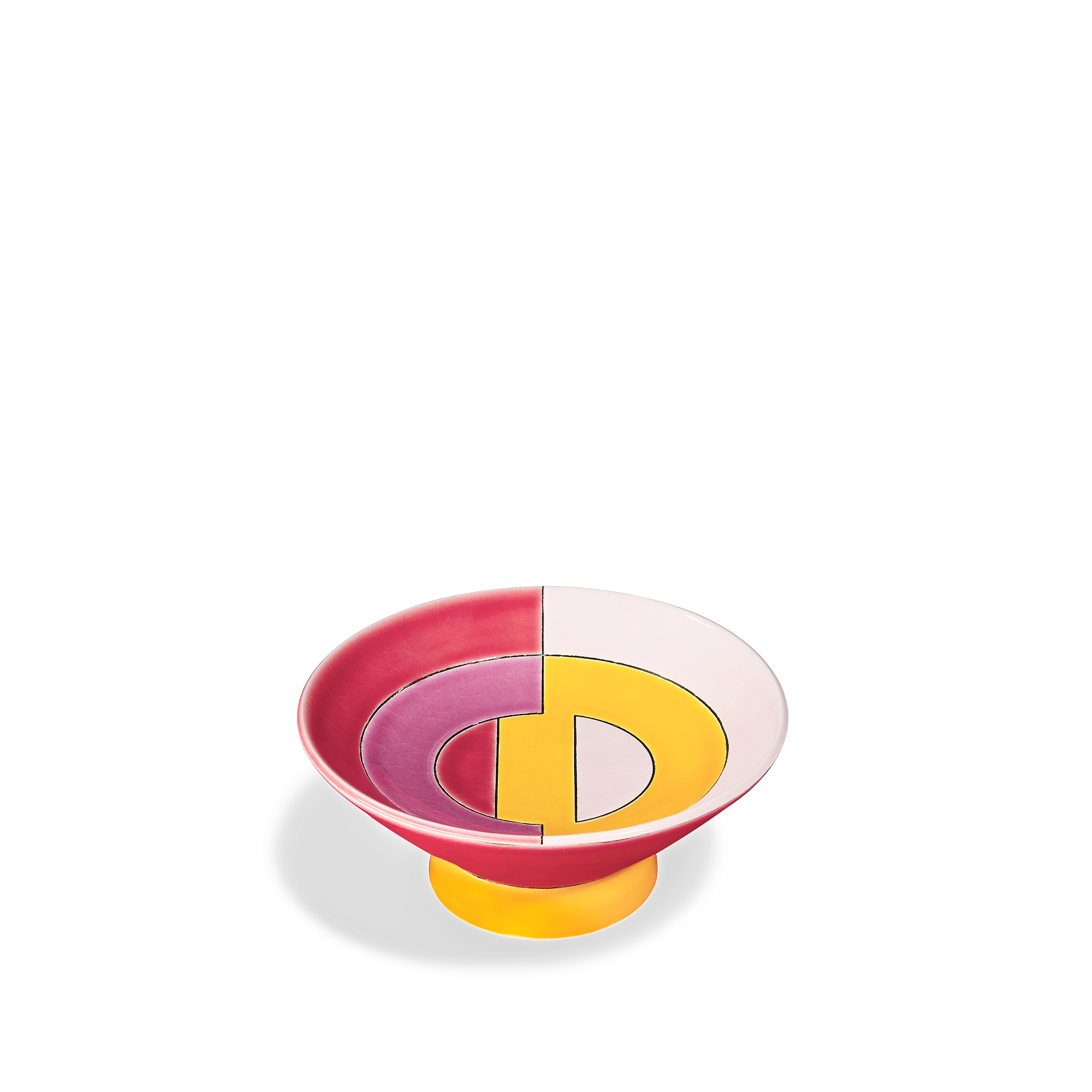 Schmuckschale CD Entrelacés Keramik und Emaille in Rosa und Gelb von Manufacture des Émaux de Longwy für Dior E03
