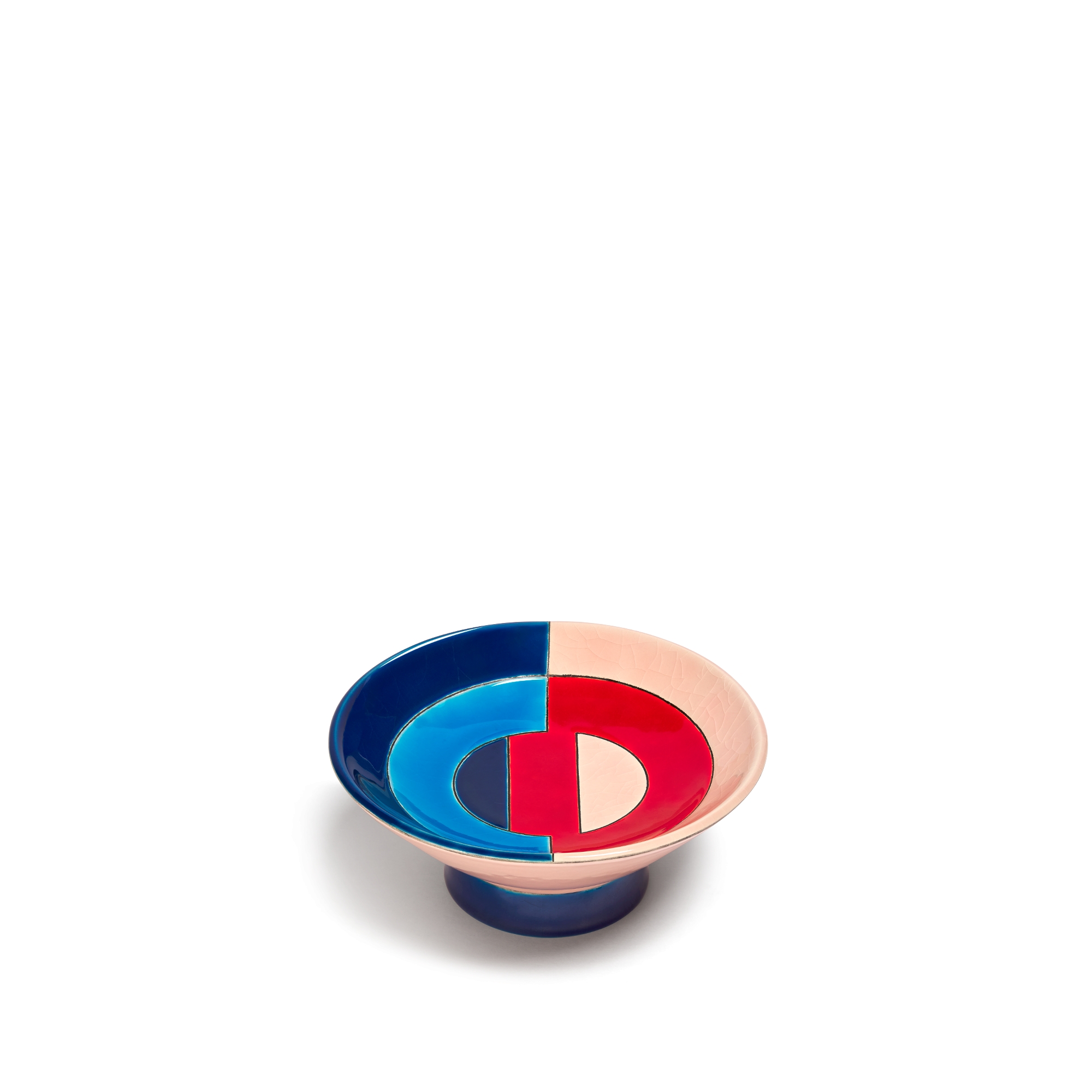 Trinket Tray Manufacture des Émaux de Longwy for Dior — Blue CD Entrelacés Ceramic and Enamel E10