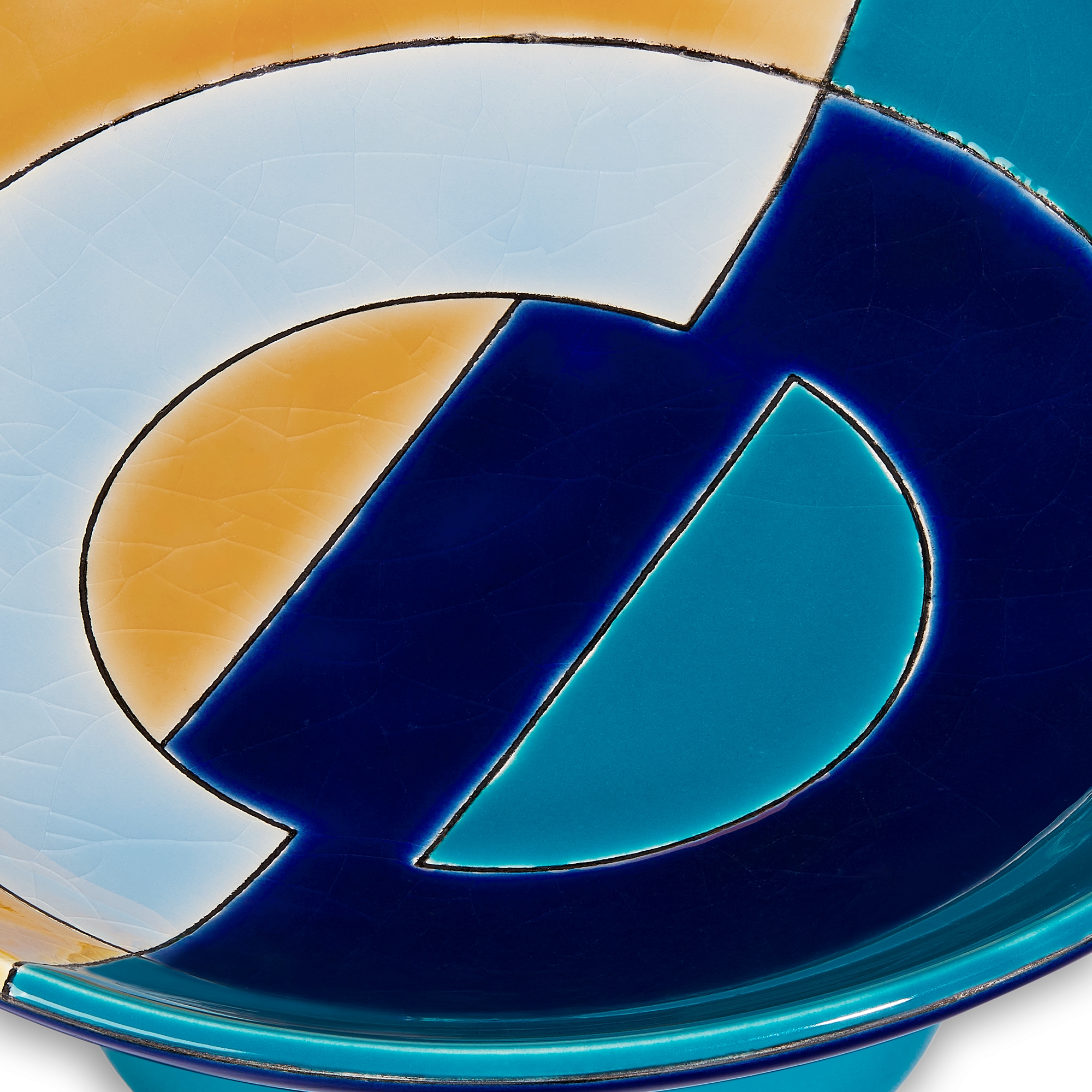 Trinket Tray Manufacture des Émaux de Longwy for Dior — Green and Yellow CD Entrelacés Ceramic and Enamel E09