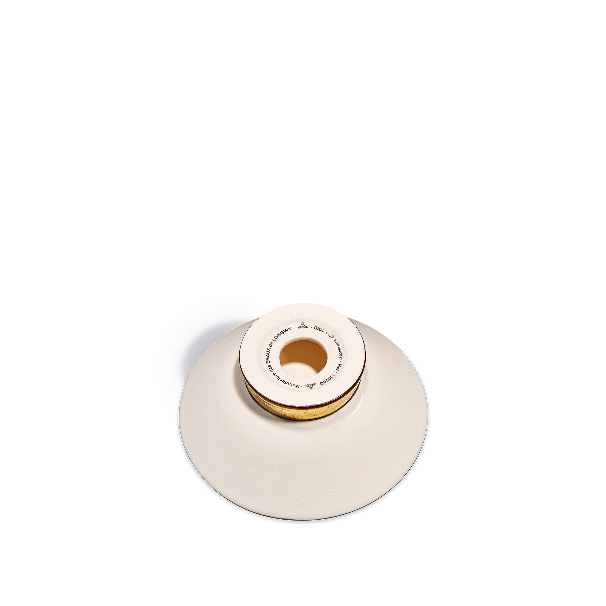 Trinket Tray Manufacture des Émaux de Longwy for Dior — Gold-Tone CD Entrelacés Ceramic and Enamel E08