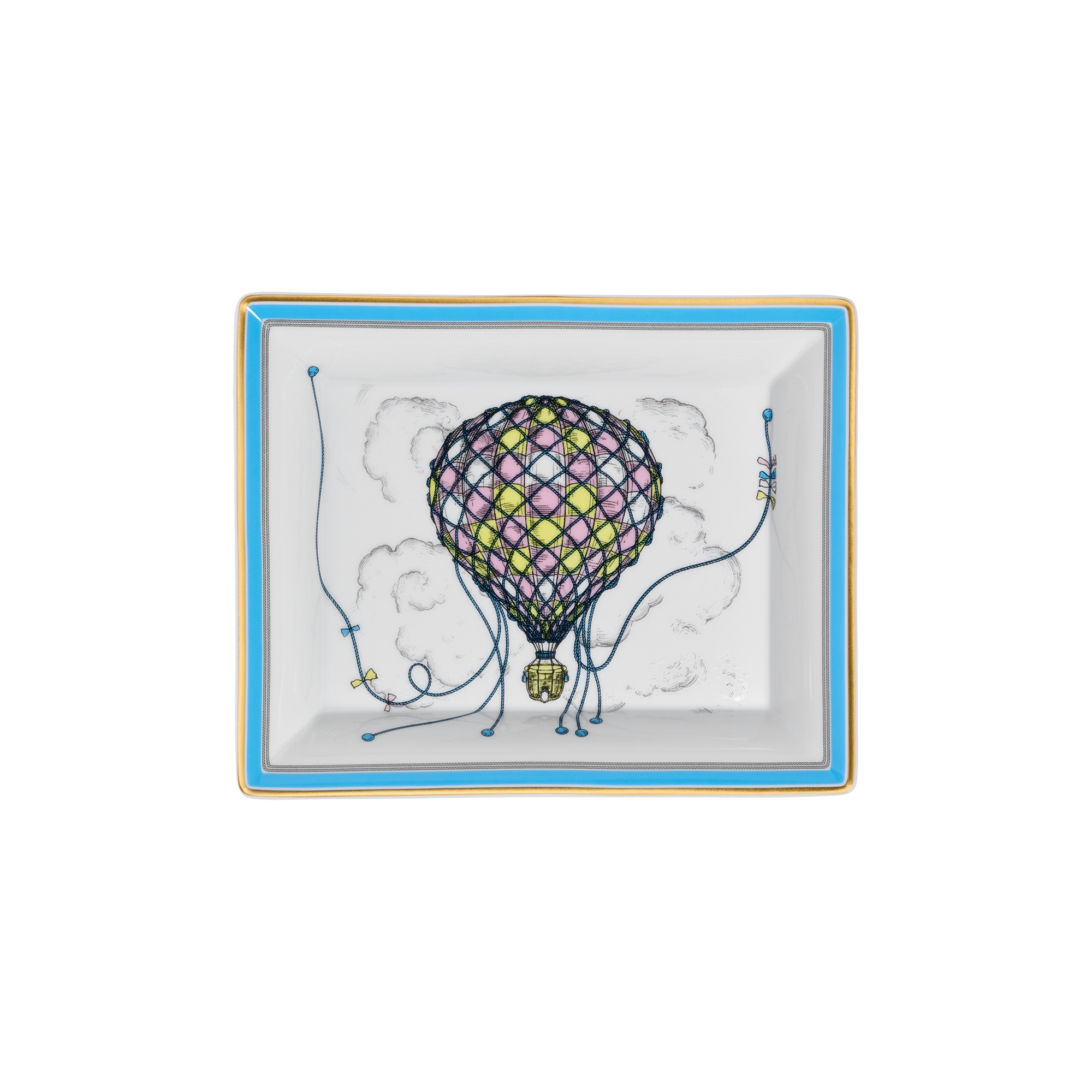 Trinket Tray White Limoges Porcelain with Multicolor Le Petit