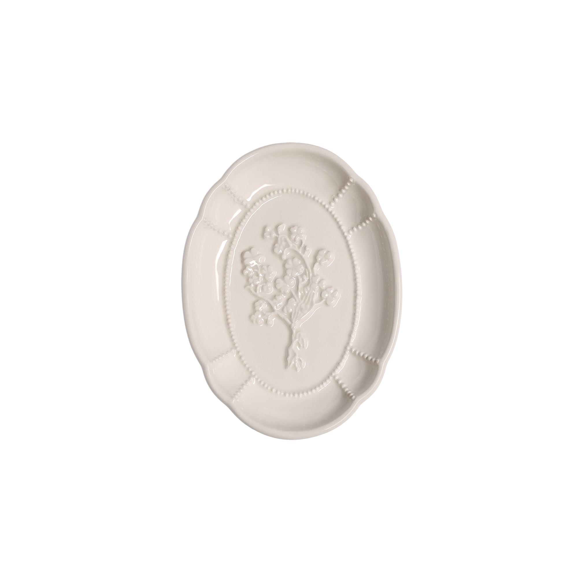 Trinket Tray Beige Ceramic with Clover Motif | DIOR