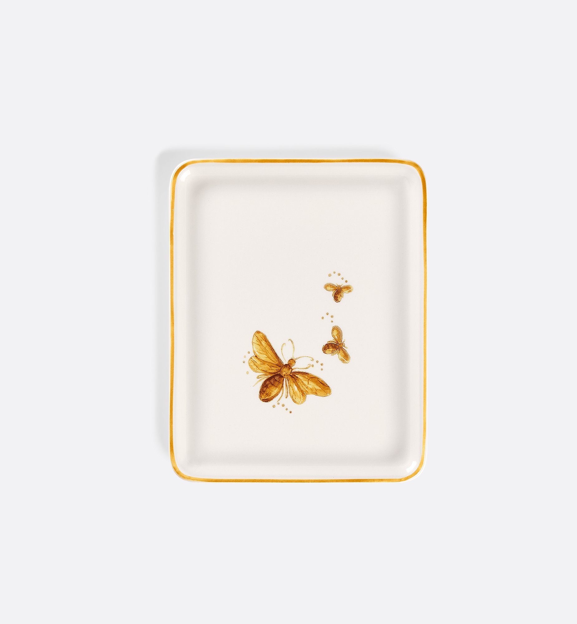 Side Plate White and Gold-Tone Dior Bees | DIOR Side Plate White and Gold-Tone Dior Bees | DIOR