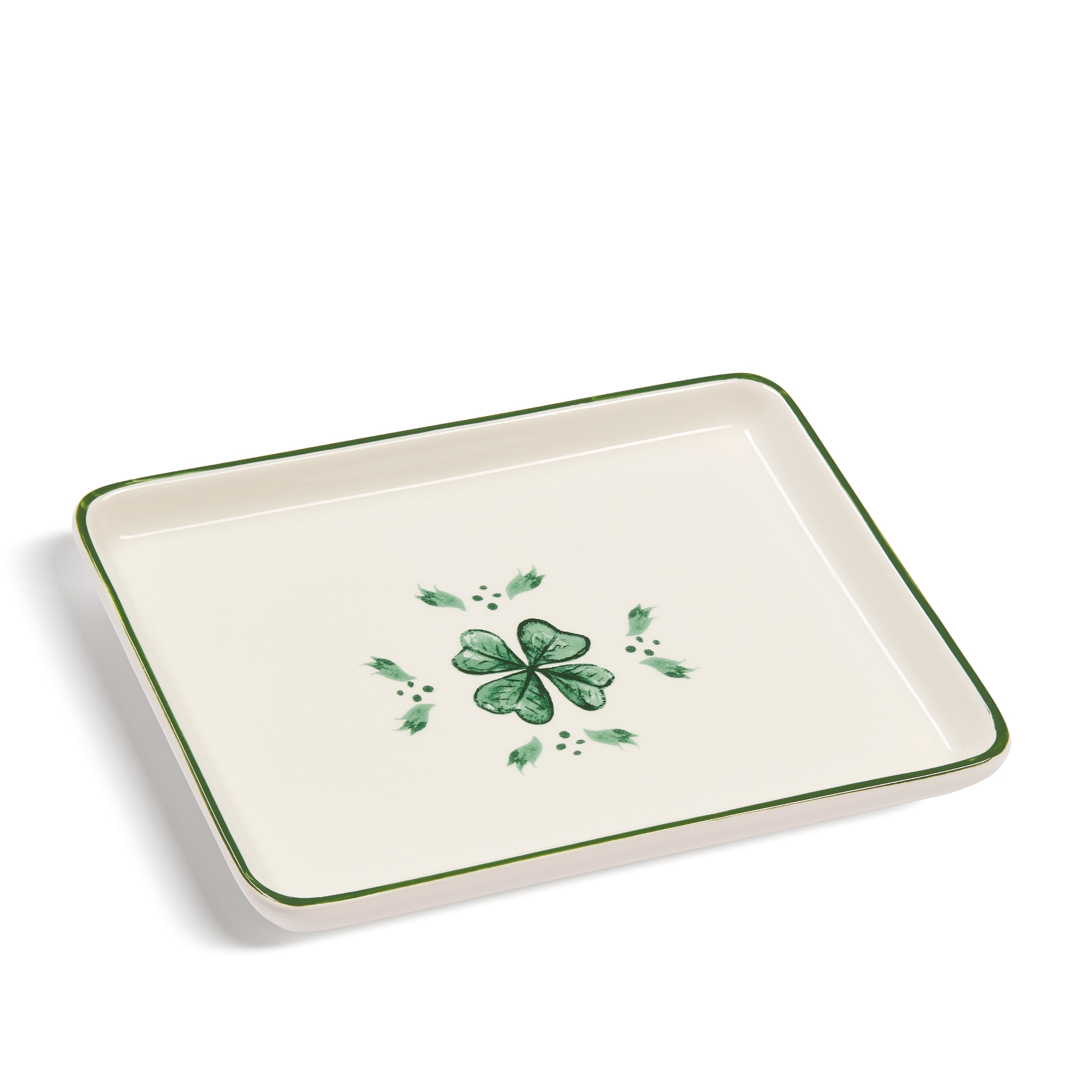 Trinket Tray Ceramic with Clover Motif E03