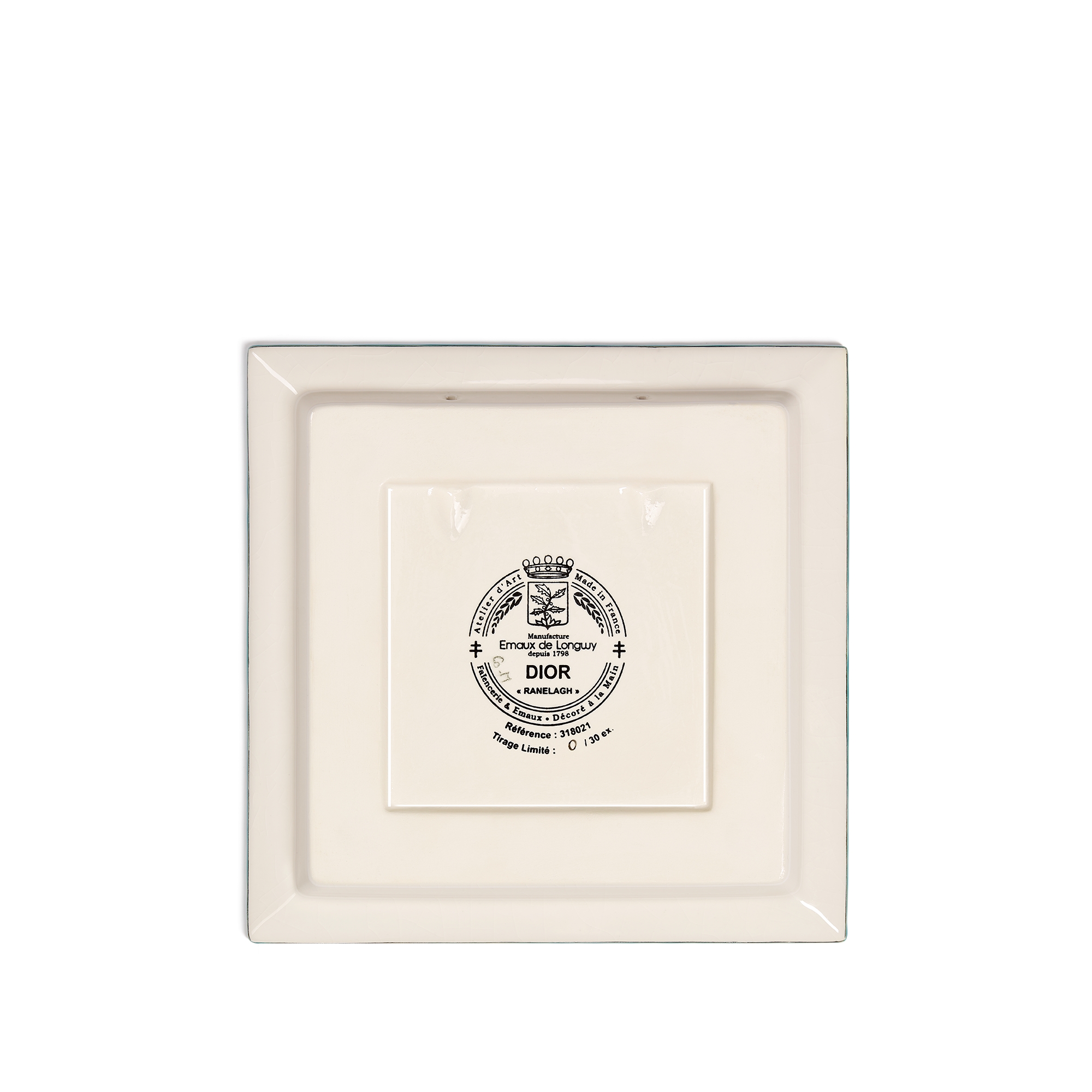 Trinket Tray Manufacture des Émaux de Longwy for Dior, Beige Ceramic and Enamel with Multicolor Floral Motif E08