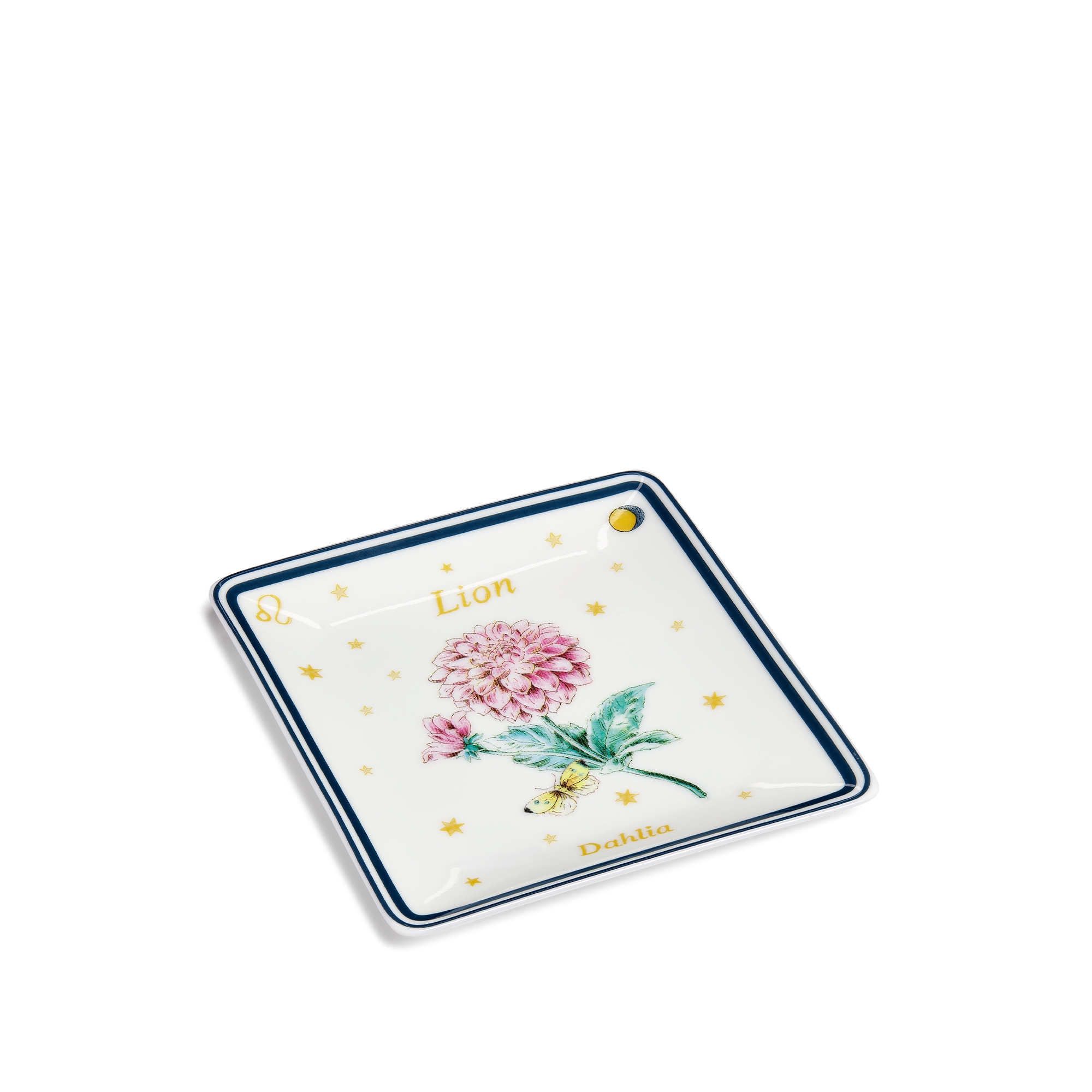 飾品托盤 米白色 Limoges 陶瓷配多色 Fleur du Zodiac 獅子座主題圖案 E03