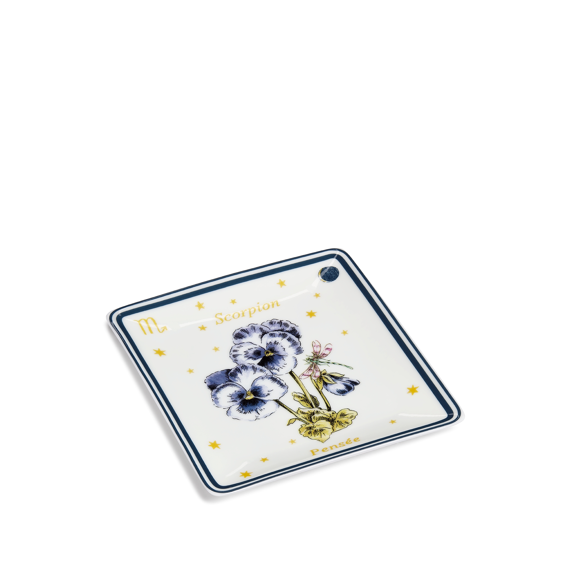 飾品托盤 米白色 Limoges 陶瓷配多色 Fleur du Zodiac 天蠍座主題圖案 E03