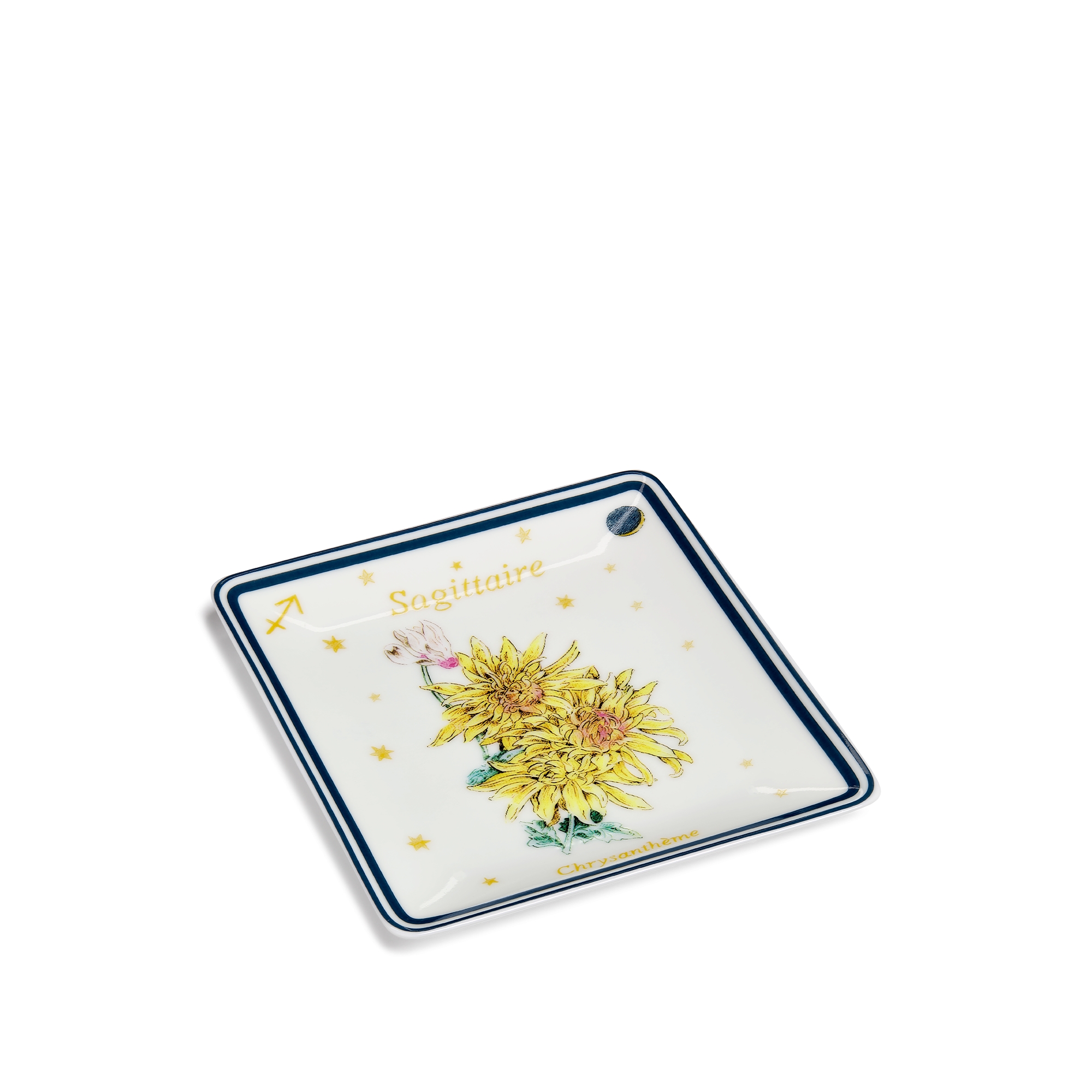 飾品托盤 米白色 Limoges 陶瓷配多色 Fleur du Zodiac 人馬座主題圖案 E03