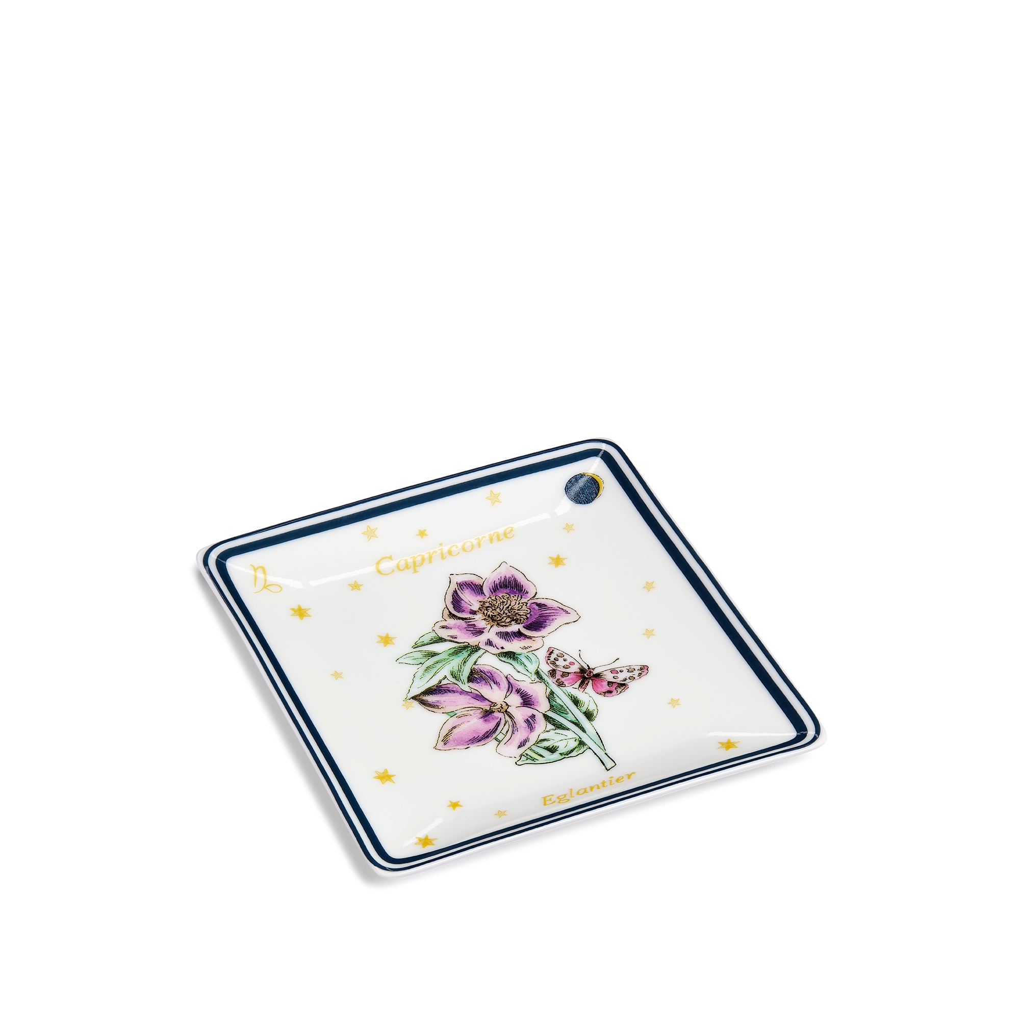 飾品托盤 米白色 Limoges 陶瓷配多色 Fleur du Zodiac 山羊座主題圖案 E03