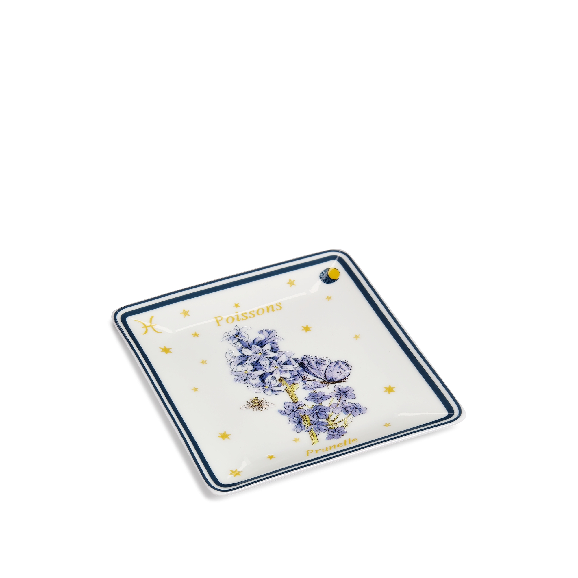 飾品托盤 米白色 Limoges 陶瓷配多色 Fleur du Zodiac 雙魚座主題圖案 E03