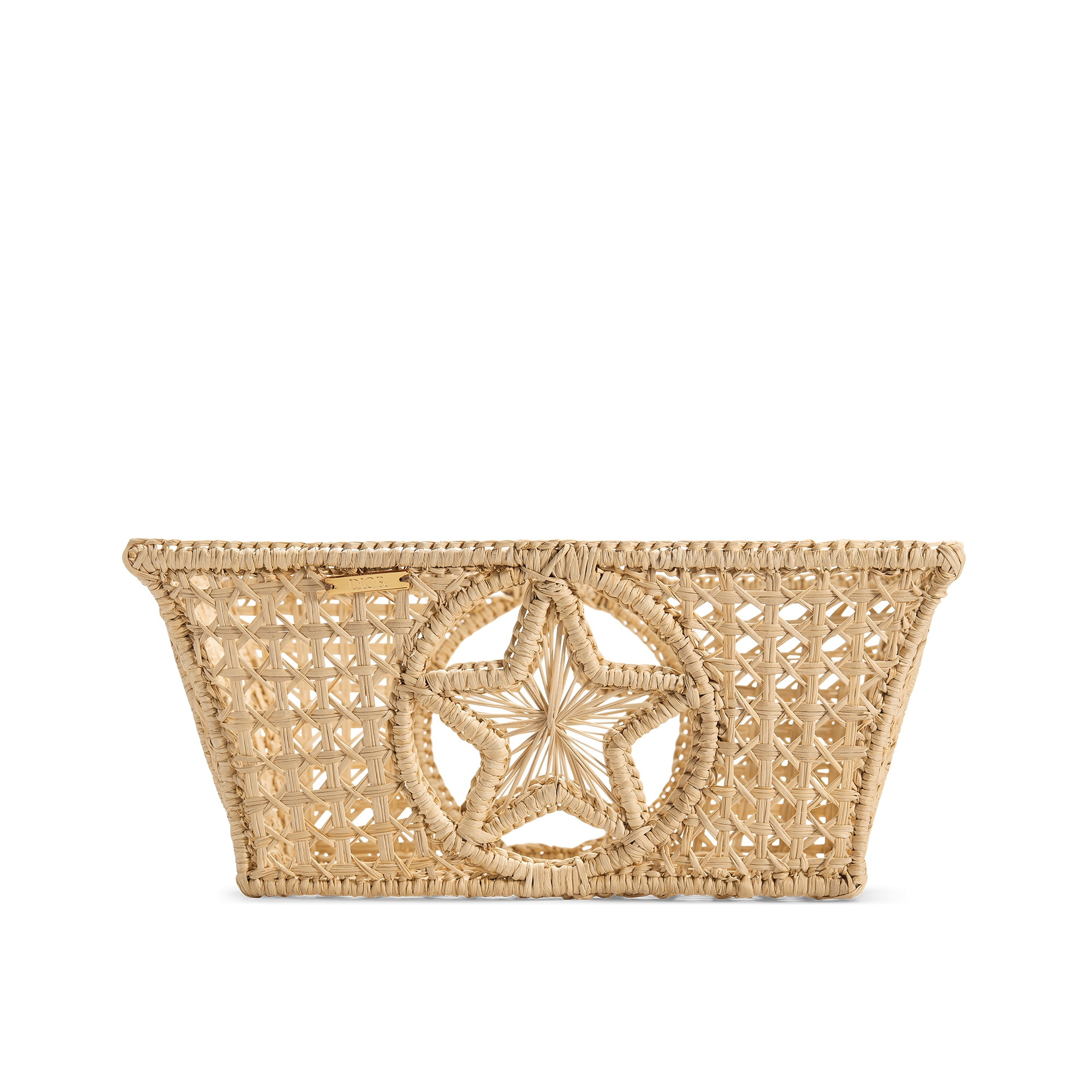 Rectangular Basket Beige Woven Star E02