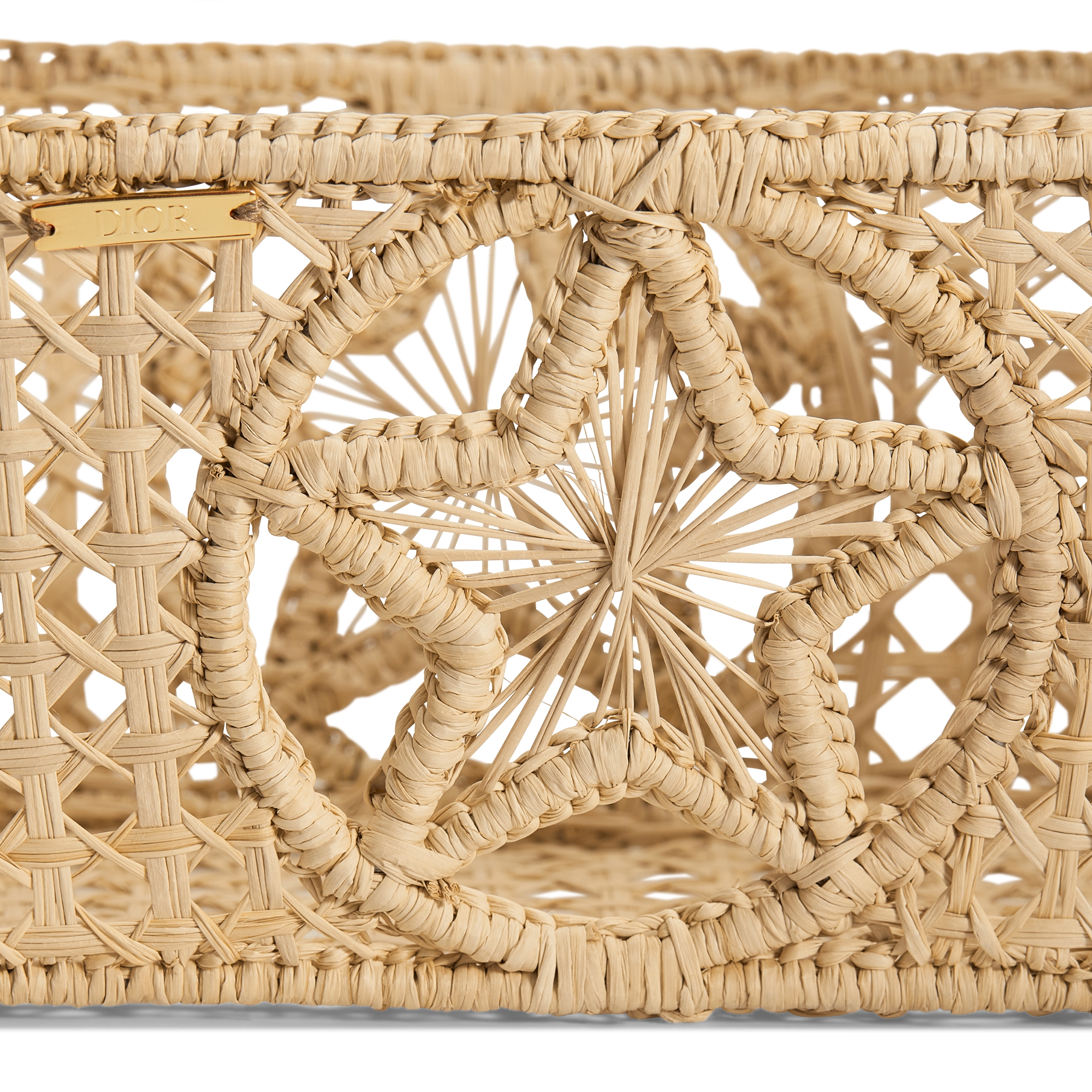 Rectangular Basket Beige Woven Star E09