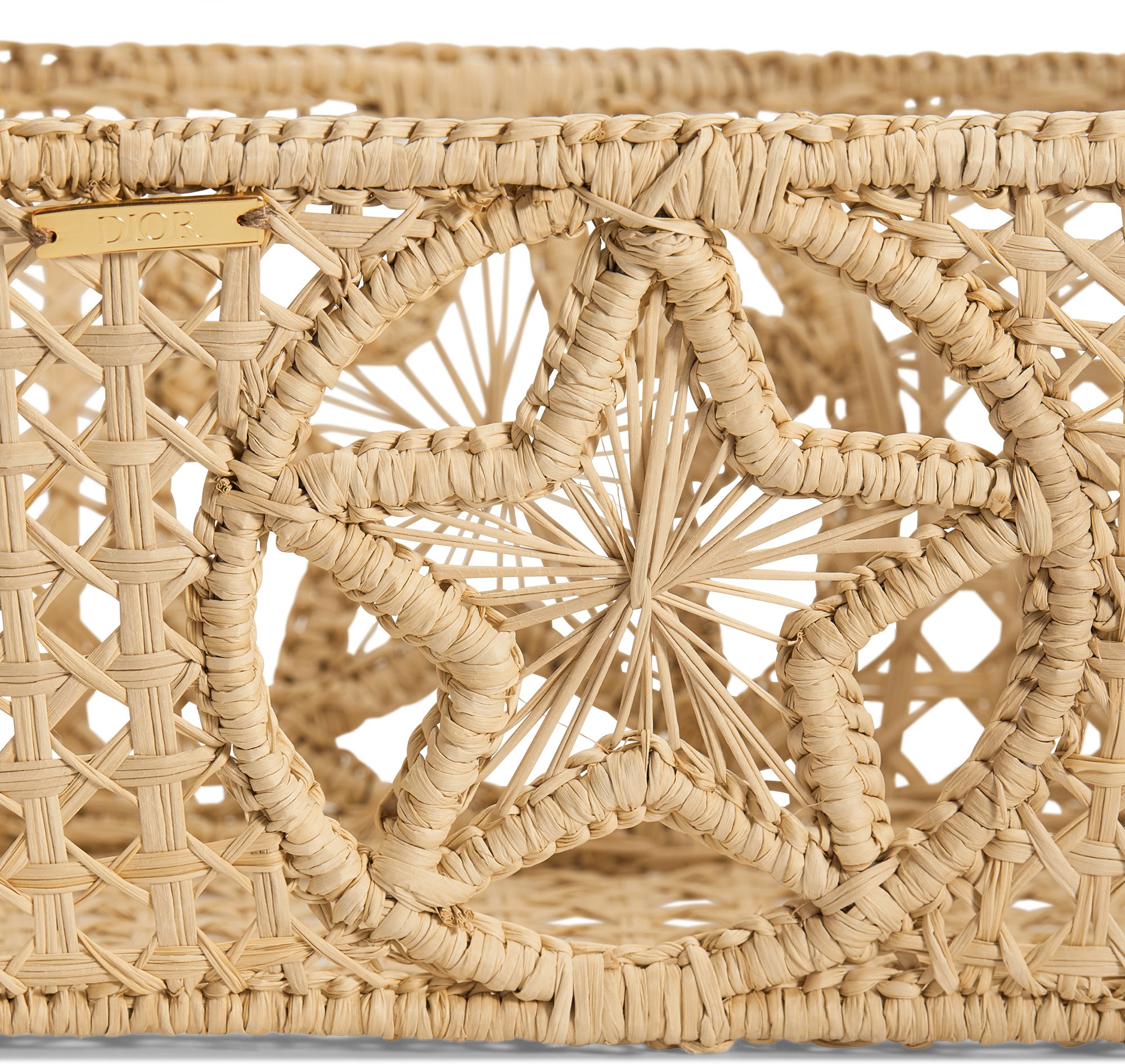 Rechthoekige mand Beige geweven ster | DIOR