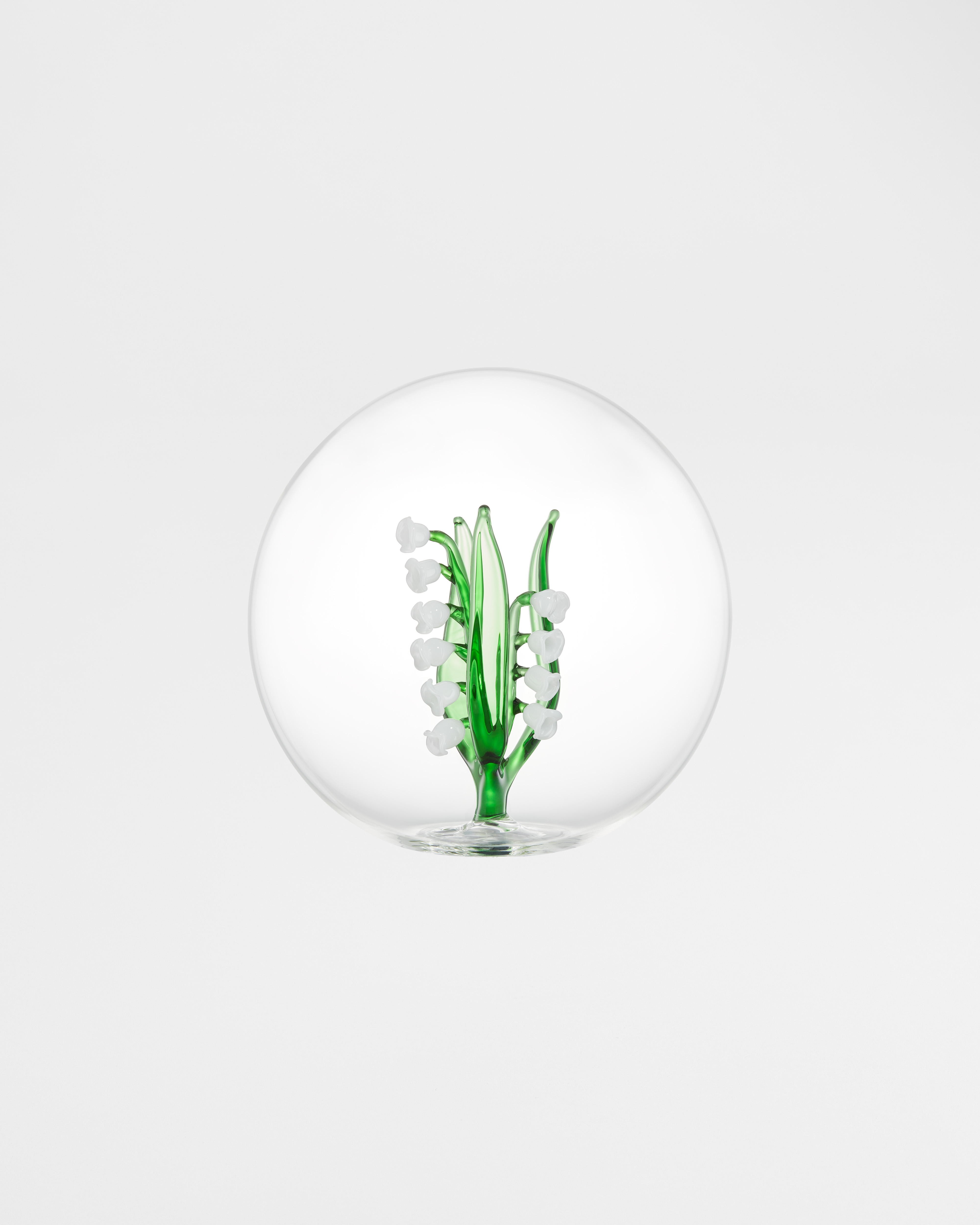 Große Dekokugel aus Glas Lily of the Valley in Grün E01