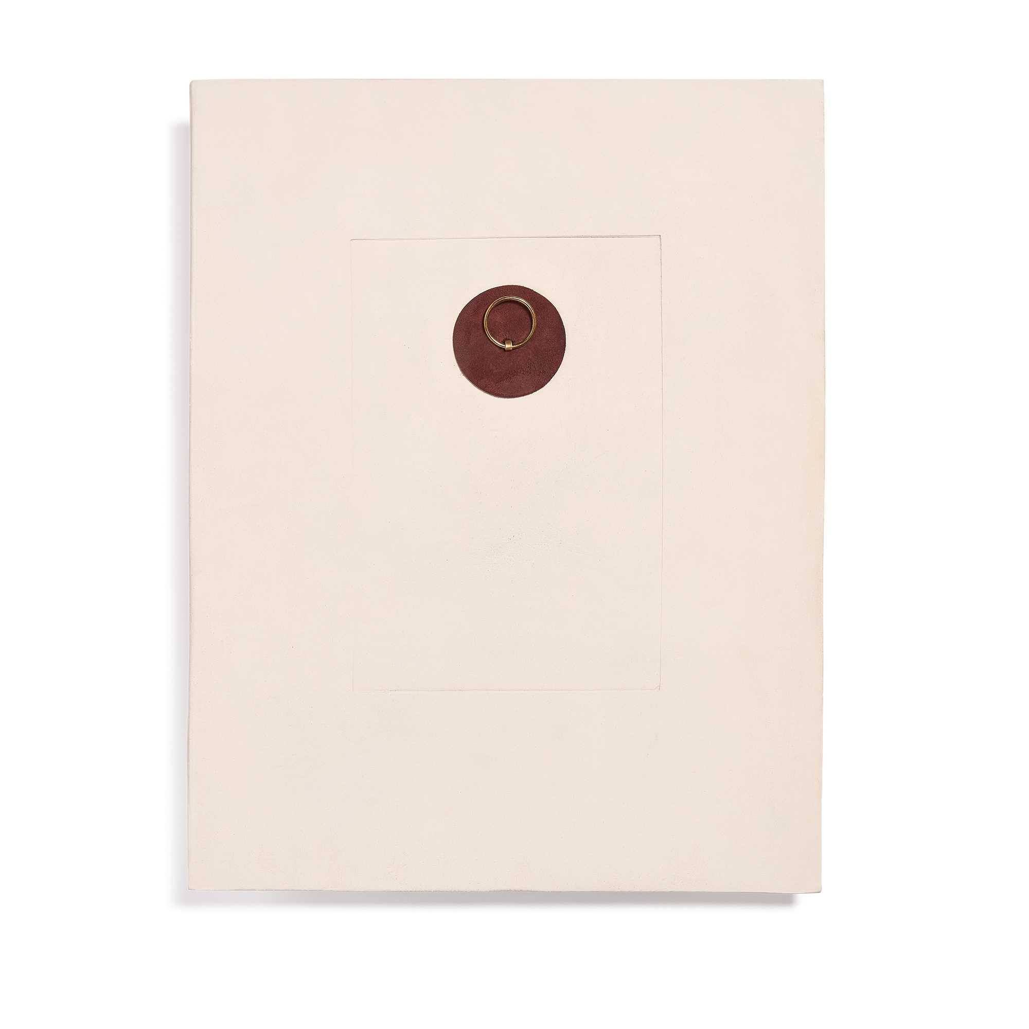 LIMITED EDITION Decorative Artwork Beige Ceramic with Bas-Relief Thistle Motif E08