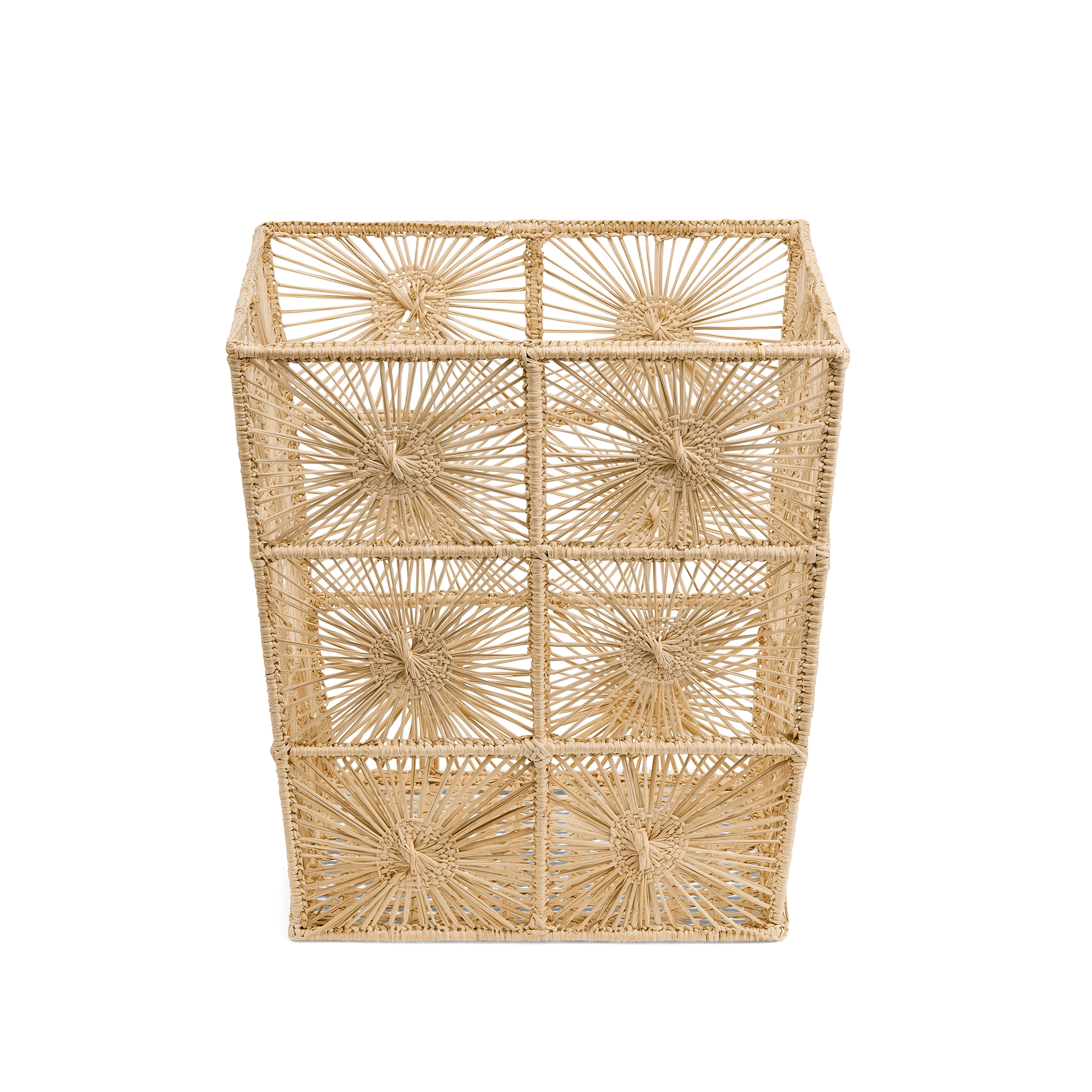 Prullenmand Geweven raffia E01